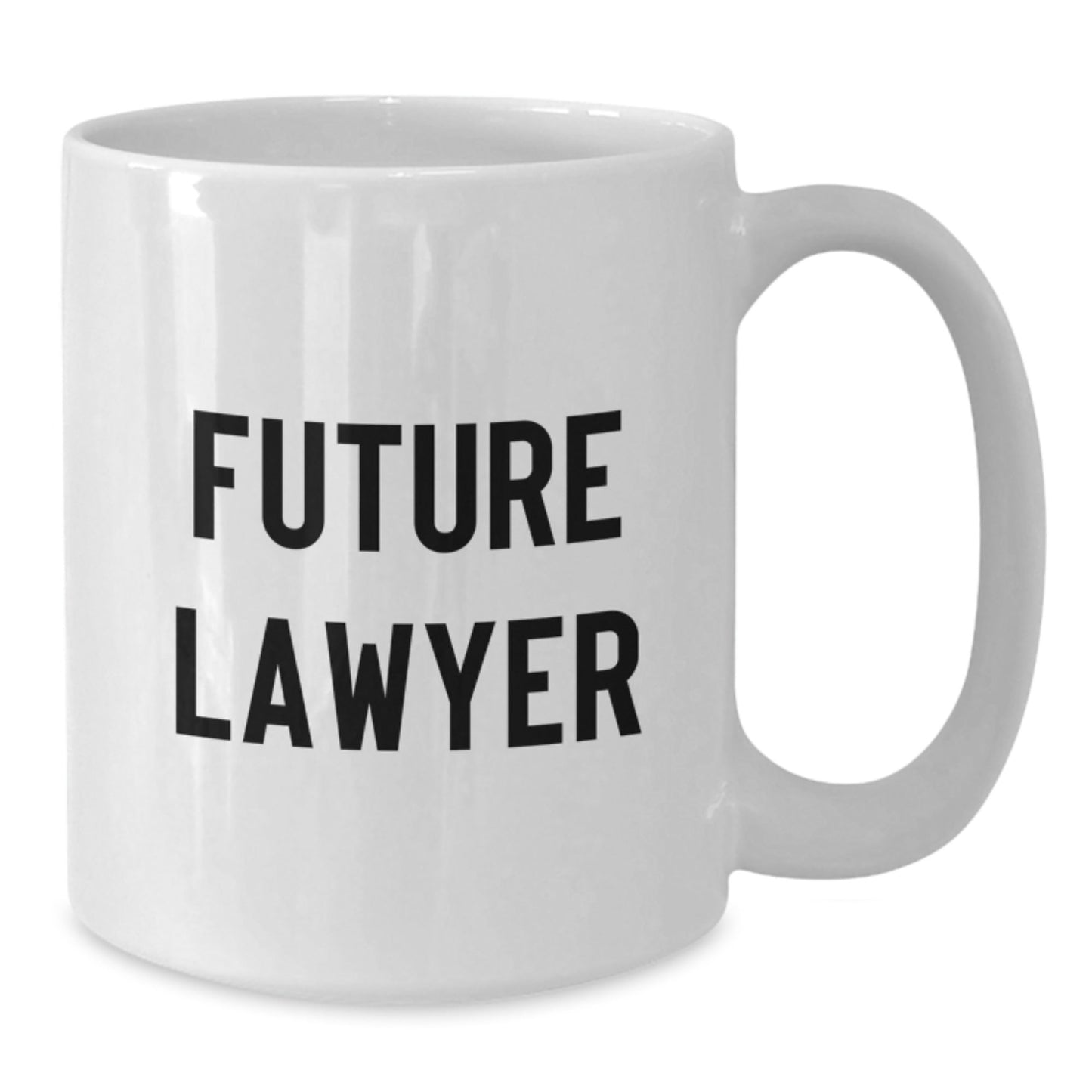 Funny Future Lawyer Gifts for Men from Friends - White Coffee Mug for Graduation, 'Future Lawyer' Quote, 11oz or 15oz Capacity, Ceramic, Microwave and Dishwasher Safe - The Buy Boom