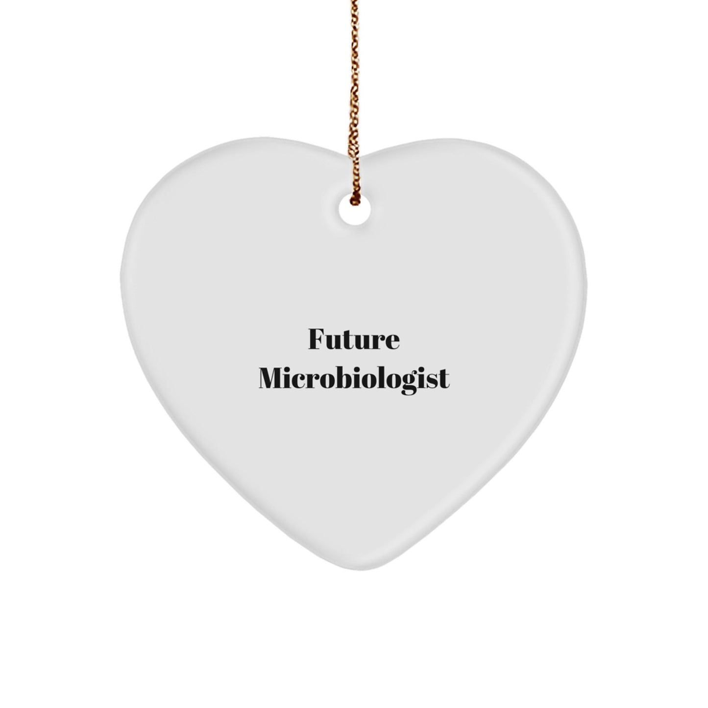 Funny Future Microbiologist Gifts from Family - Heart Ornament for Christmas, 'May the Microbe be with You' Quote, Durable MDF Material - The Buy Boom