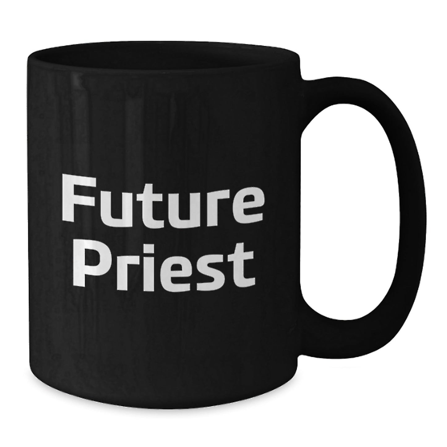 Funny Future Priest Gifts from Men for Men, Unique Black Coffee Mug, Christmas Unique Gifts - The Buy Boom