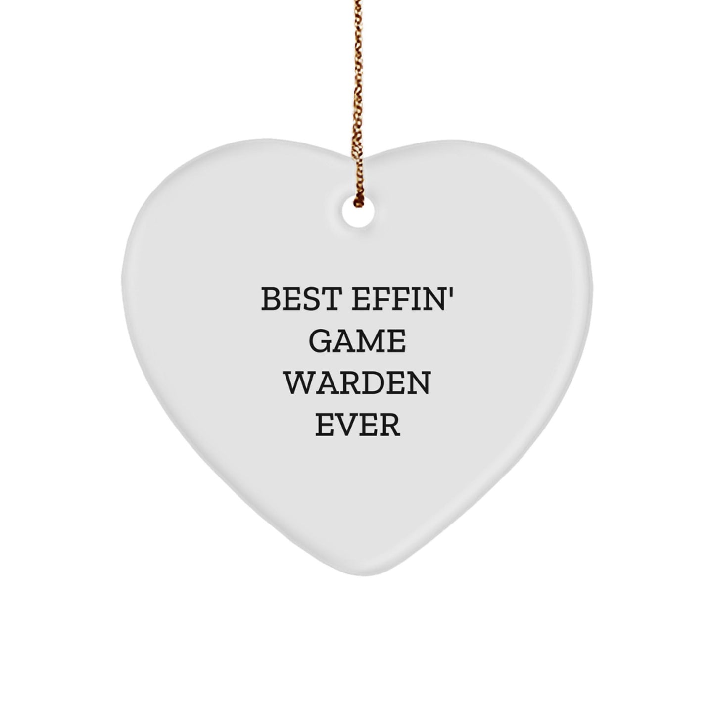 Funny Game Warden Gifts - Heart Ornament Best Effin' Ever, Funny for Game Wardens, Christmas Unique Gifts for Friends - The Buy Boom