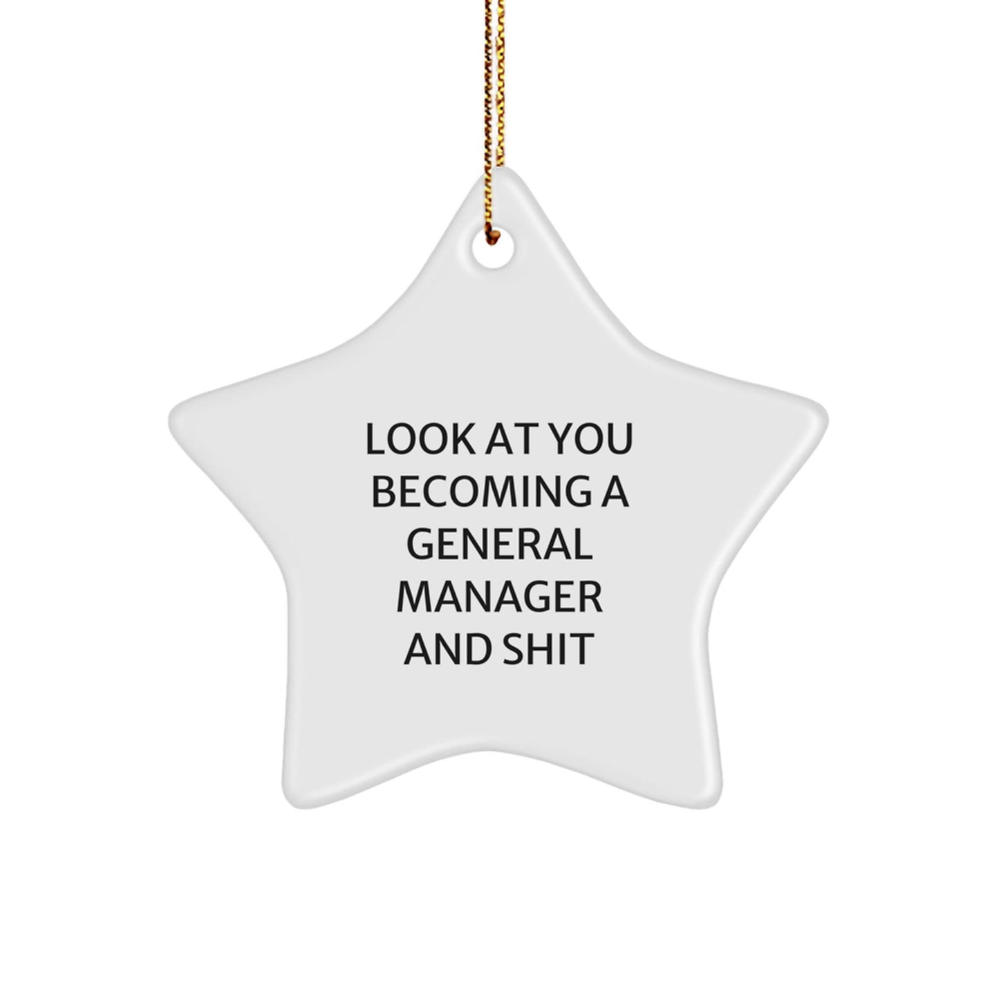 Funny General Manager Christmas Unique Gifts from Friends, Inspirational Star Ornament for General Manager, Unique Star Shaped White Gift for General Manager's Office - The Buy Boom