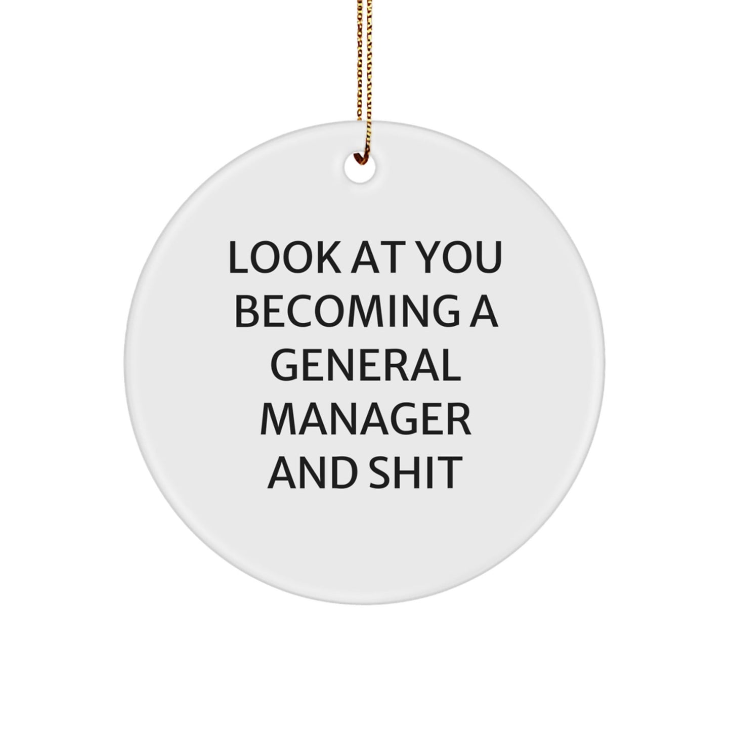 Funny General Manager Gifts from Friends, Cute Circle Ornament for Men, Unique Christmas Unique Gifts, Look At You Becoming A General Manager And Shit - The Buy Boom