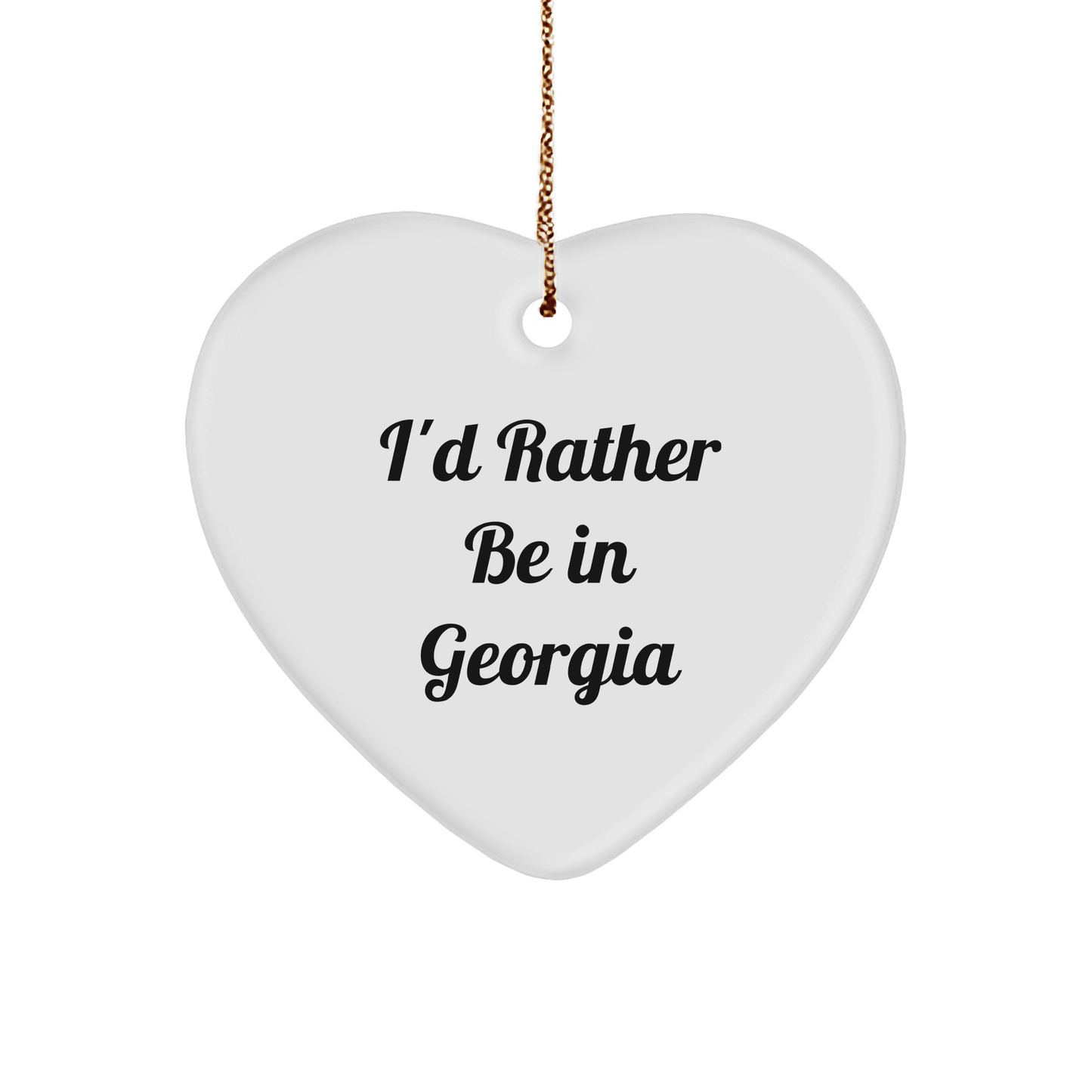 Funny Georgia Heart Ornament Gifts from Friends to Family - 'I'd Rather Be In Georgia' Christmas Decoration - The Buy Boom