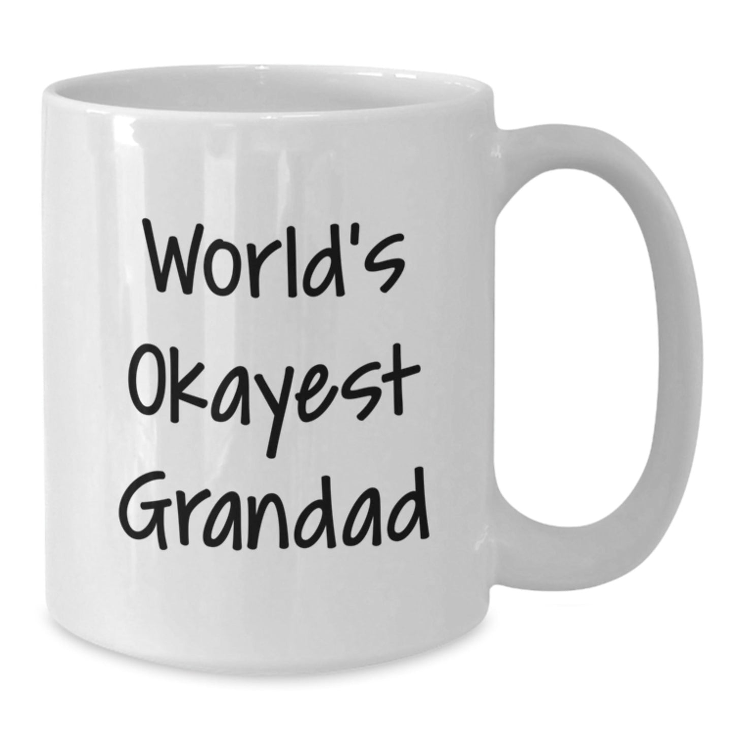 Funny Grandad Gifts from Family - World's Okayest Grandad White Coffee Mug, Graduation Unique Gifts for Men, Ceramic, Microwave, Dishwasher Safe - The Buy Boom