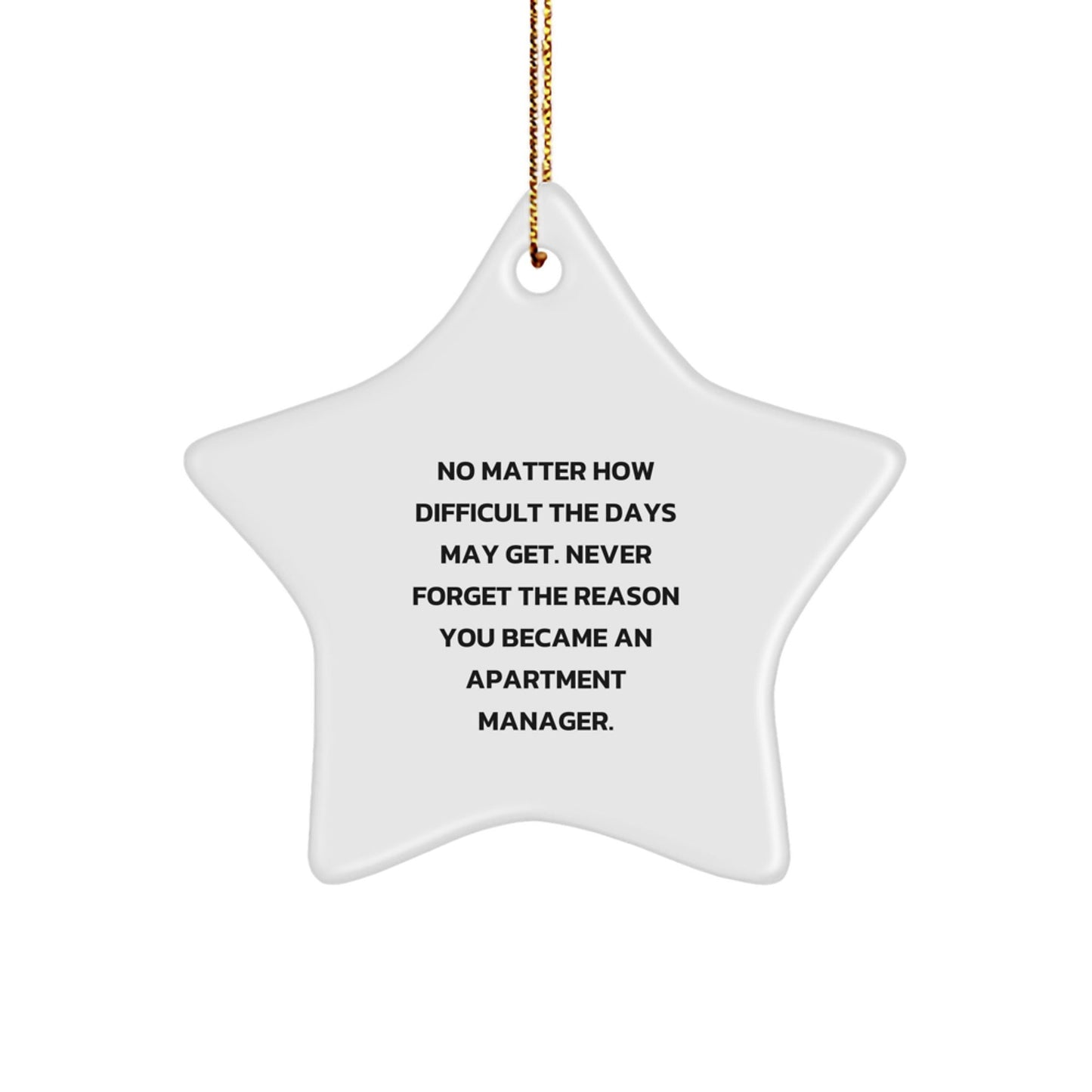 Funny Inspirational Apartment Manager Gifts from Friends for Christmas Unique Star Ornaments Quote - Never Forget You Became an Apartment Manager, Gifts for Apartment Managers, Star Ornament - The Buy Boom