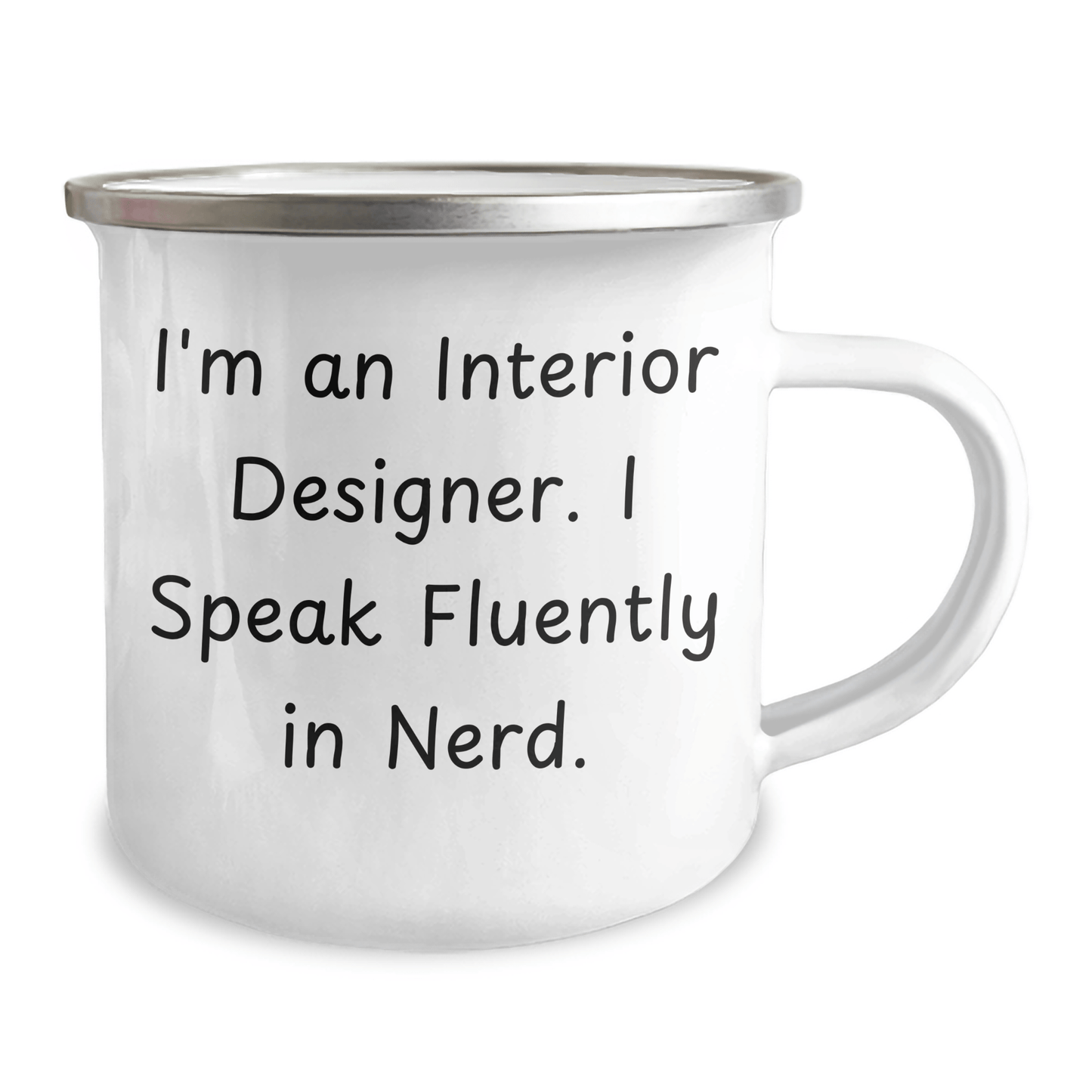 Funny Interior Designer Gifts for Men from Coworkers, Unique Camping Mug for Graduation, 'I'm An Interior Designer. I Speak Fluently In genius.' Quote - The Buy Boom