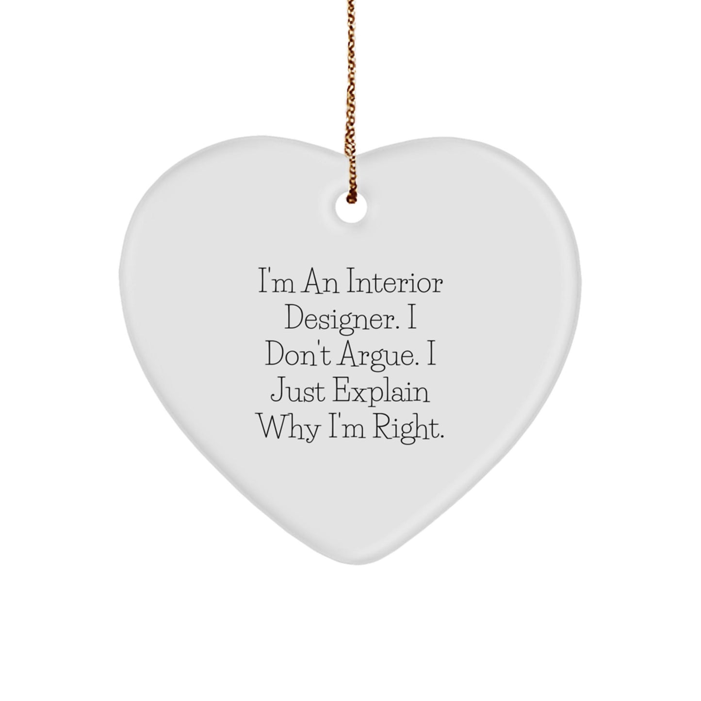 Funny Interior Designer Gifts, Heart Ornament for Interior Designer Friends, Gifts from Interior Designer Lover for Christmas Unique Gifts - The Buy Boom