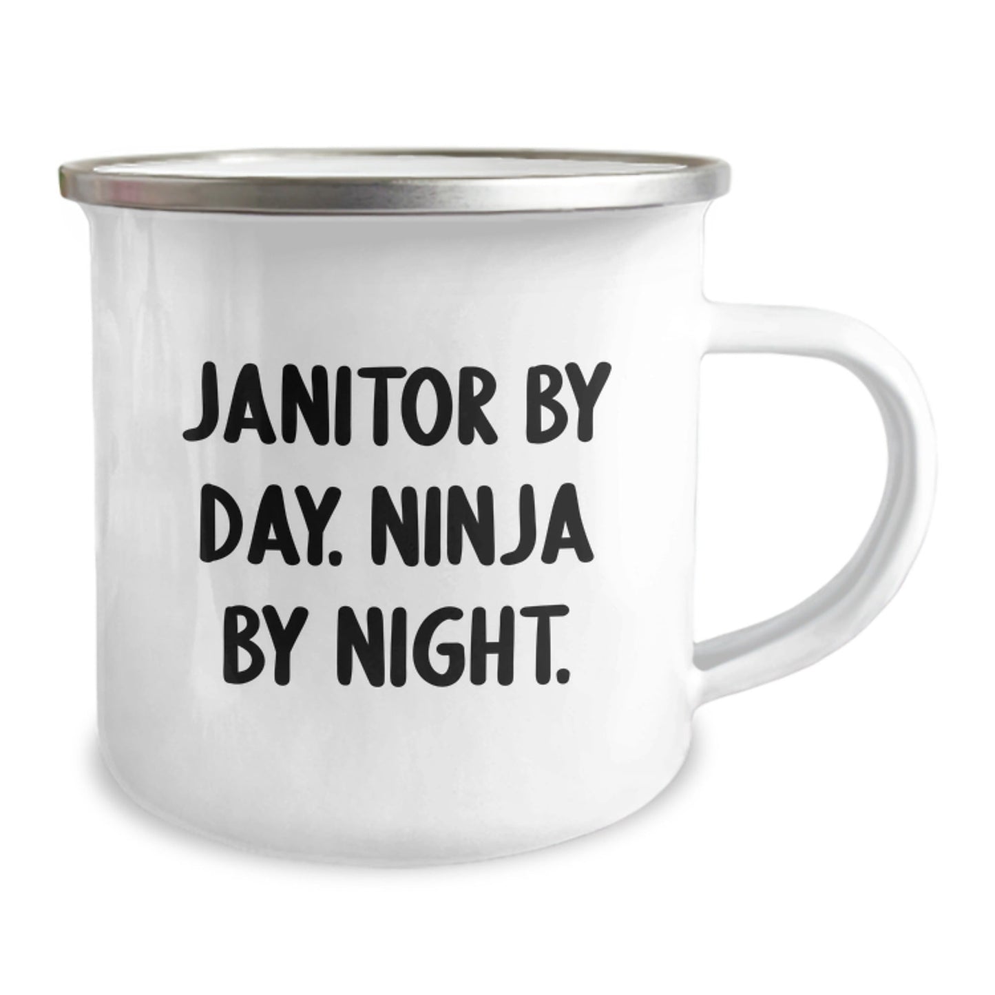 Funny Janitor Gifts from Men, Unique Camping Mug for Janitor By Day. Ninja By Night. Graduation Gifts - The Buy Boom