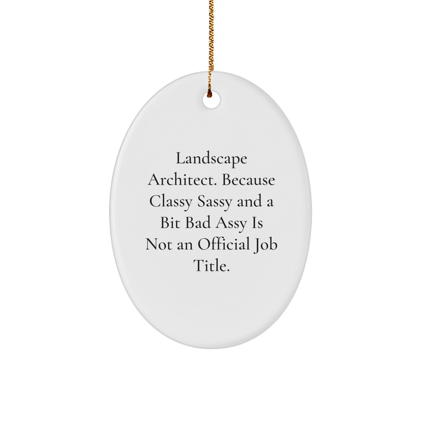 Funny Landscape Architect Oval Ornament, Gifts from Friends for Men and Women, Christmas Unique Gifts, Oval Ornament, Because Classy Sassy And A Bit Fearlessy Is Not An Official Job Title. - The Buy Boom