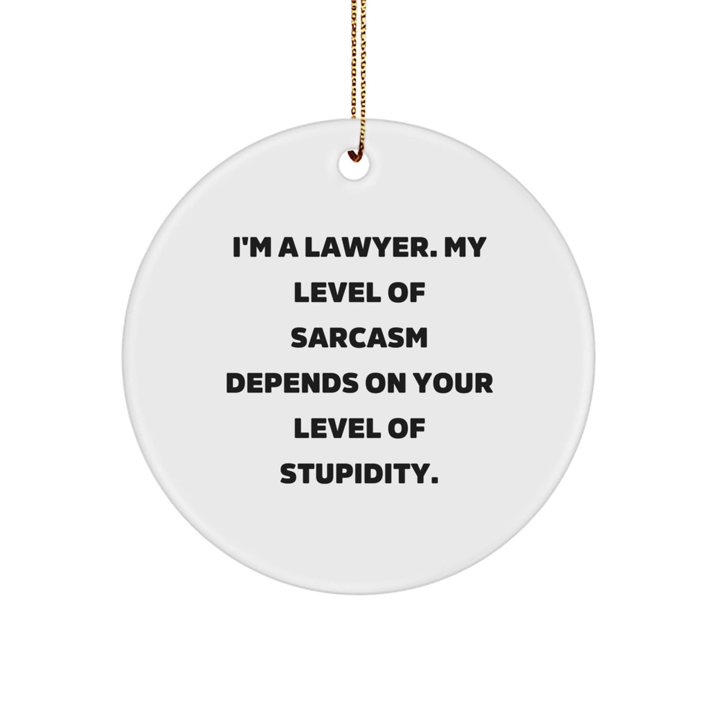 Funny Lawyer Gifts from Friends, Christmas Unique Gifts for Lawyer Men, Men's Lawyer Circle Ornament Sarcasm Quote - The Buy Boom