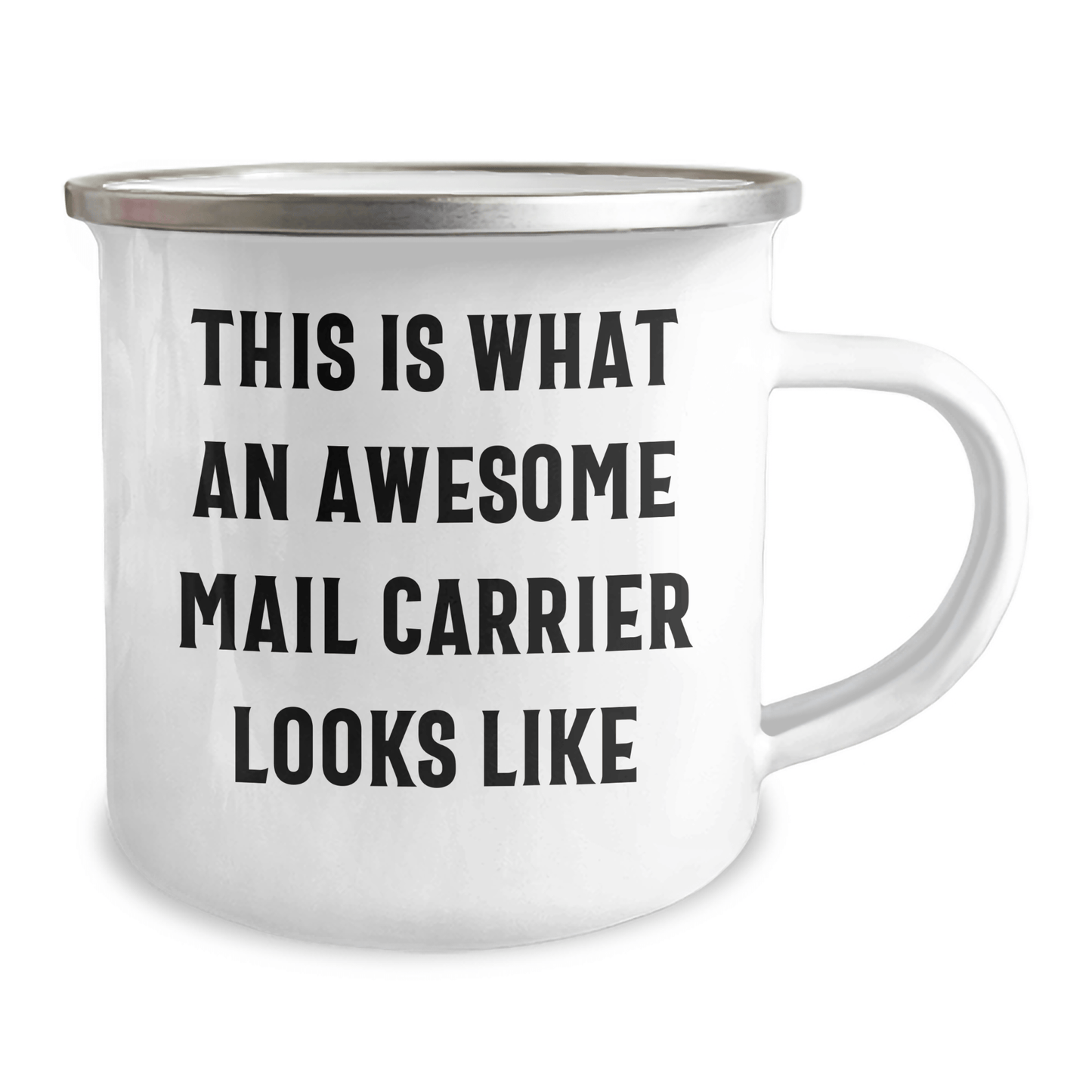Funny Mail Carrier Gifts from Friends - 'This Is What An Awesome Mail Carrier Looks Like' Inscribed Camping Mug for Father's Day - The Buy Boom