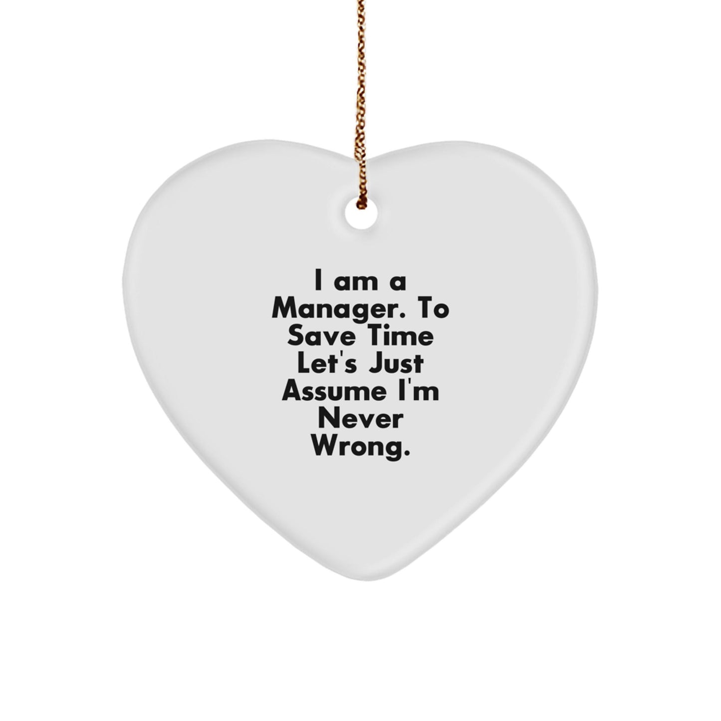 Funny Manager Heart Ornament Gifts from Friends for Men, Women, Family, Coworkers - Heart Shaped Manager Decorations for Christmas Unique Gifts - The Buy Boom