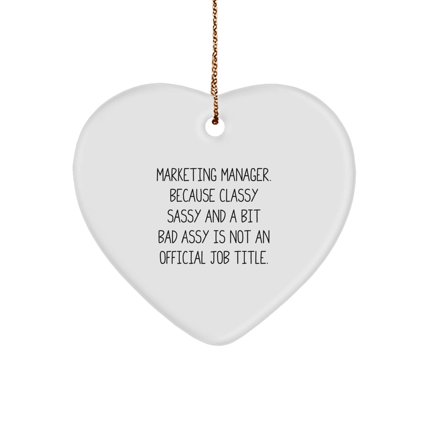 Funny Marketing Manager Quote Gifts for Her - Heart Ornament from Family, Marketing Manager Heart Decoration for Christmas Unique Gifts - The Buy Boom