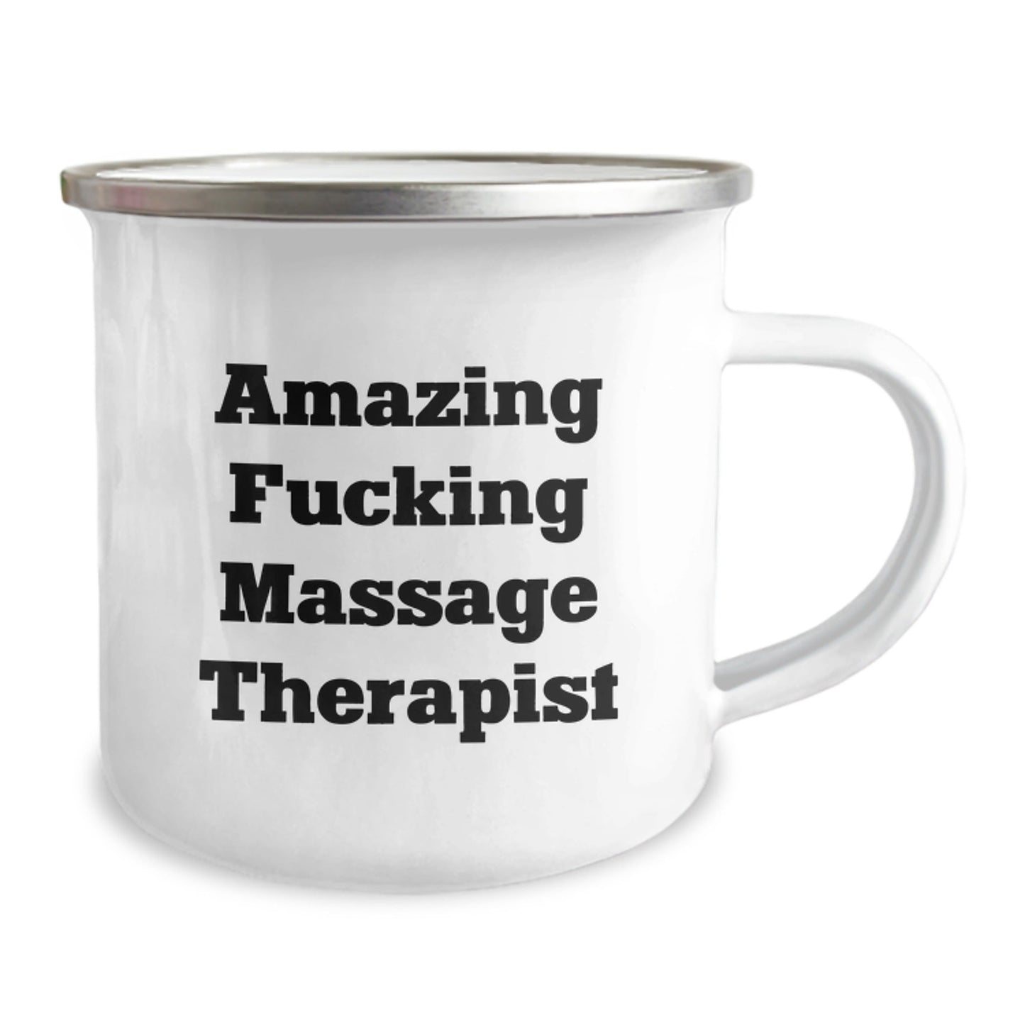 Funny Massage Therapist Gifts for Him Her Friends Family, 'Amazing F - king Massage Therapist' Quote on Camping Mug Gifts from Men Women for Birthday - The Buy Boom