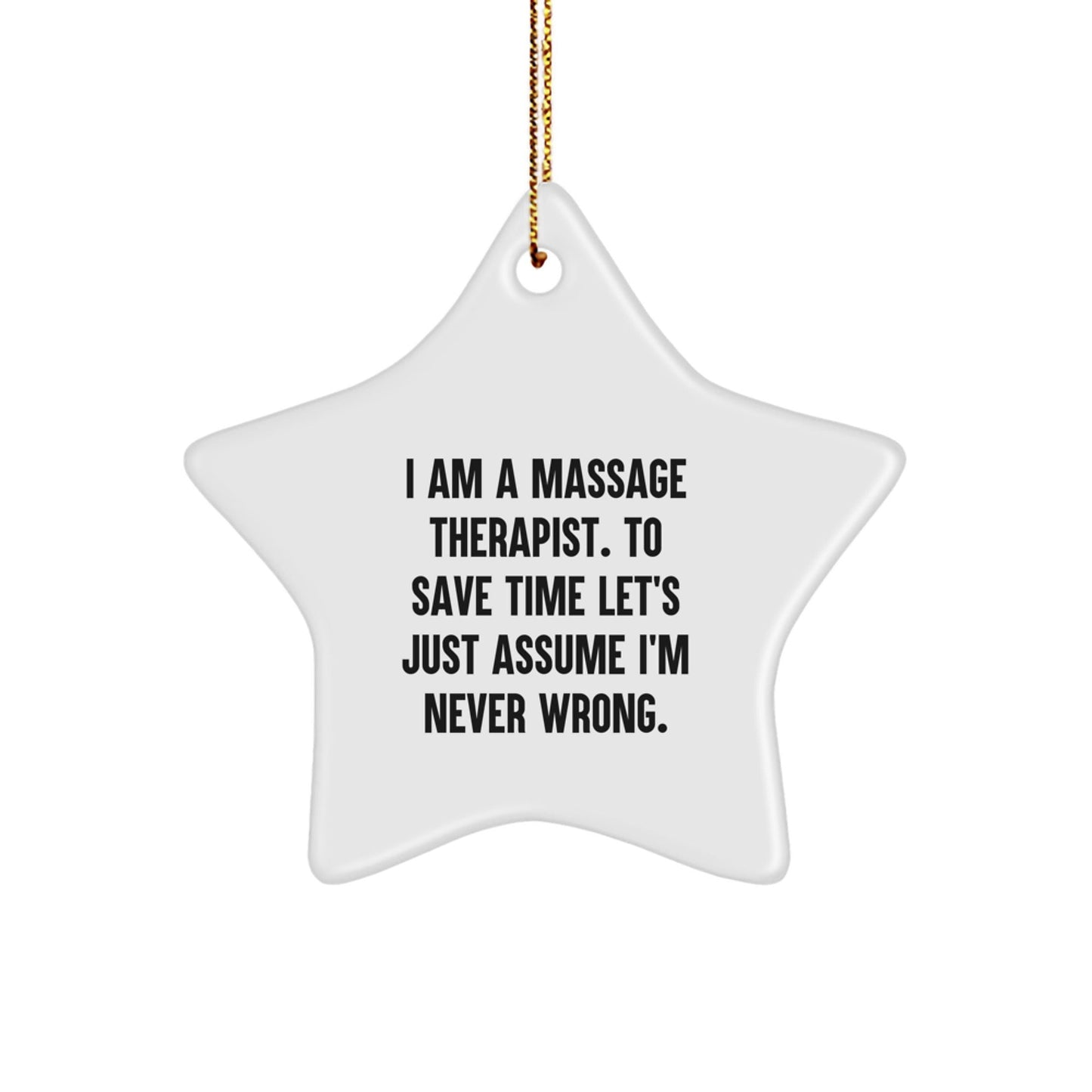 Funny Massage Therapist Gifts from Friends Christmas Unique Star Ornament for Massage Therapist, Humorous Present, White Star Shaped Decoration - The Buy Boom