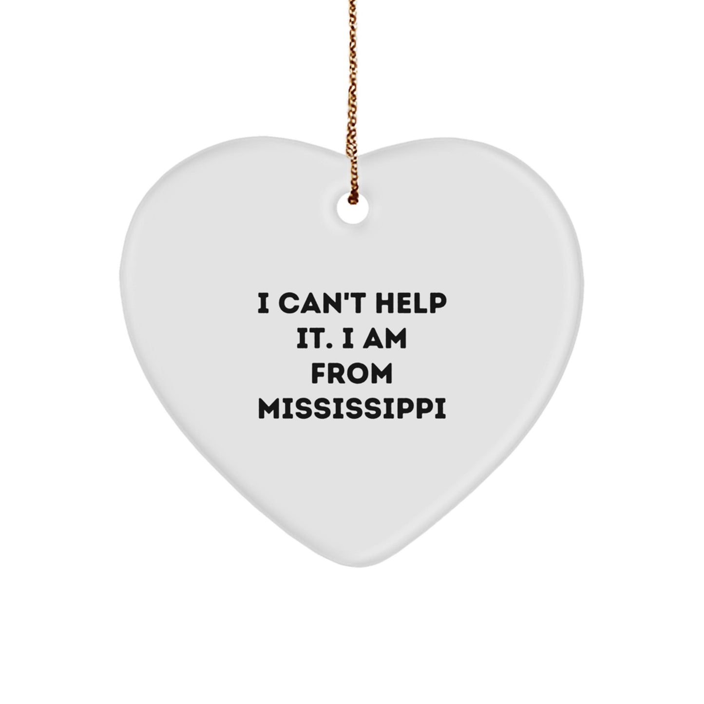 Funny Mississippi Gifts for Family, Unique Heart Ornament I Can't Help It. - The Buy Boom