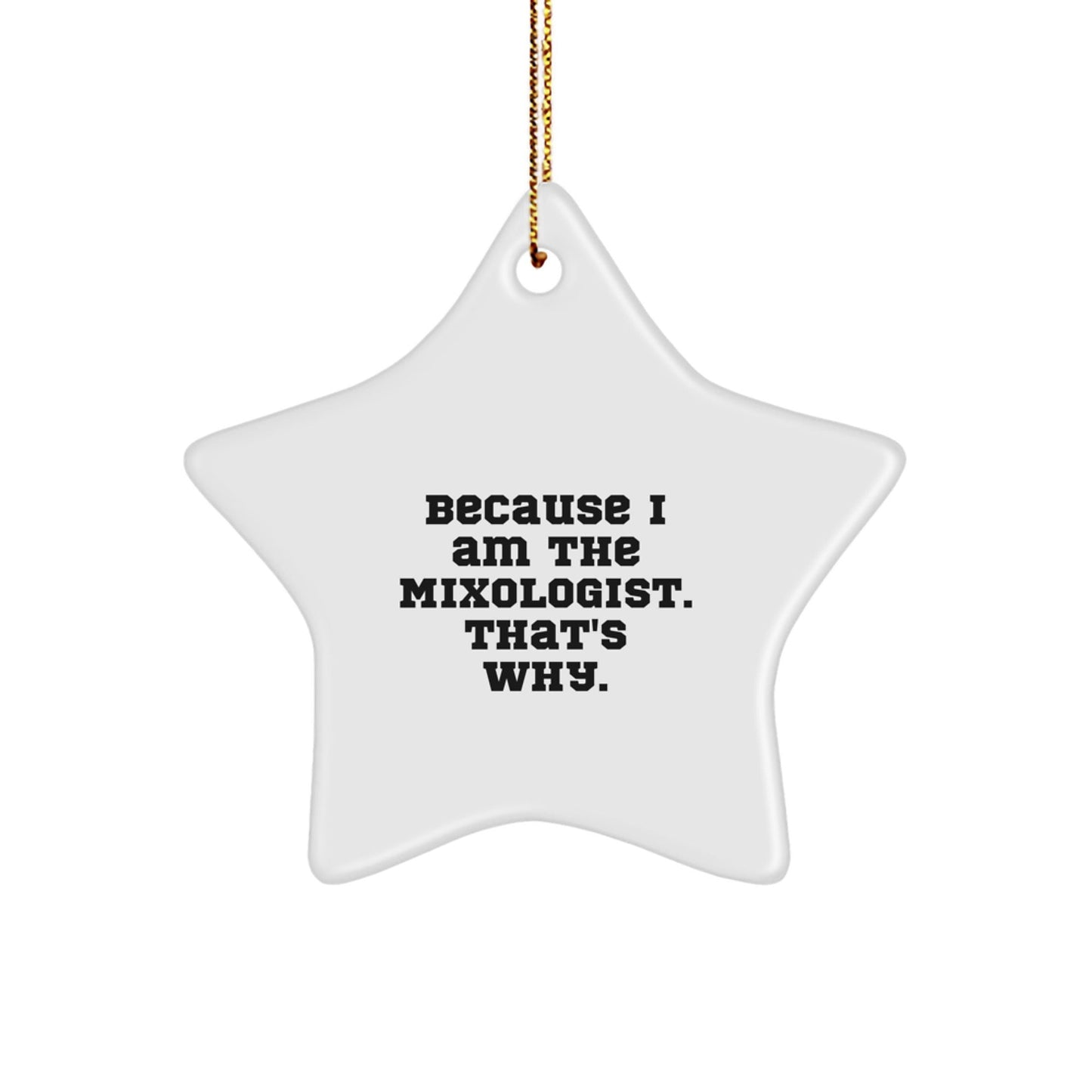 Funny Mixologist Gifts for Men, Christmas Unique Star Ornament with 'Because I Am The Mixologist. That's Why.' Quote Gifts from Friends to Family - The Buy Boom