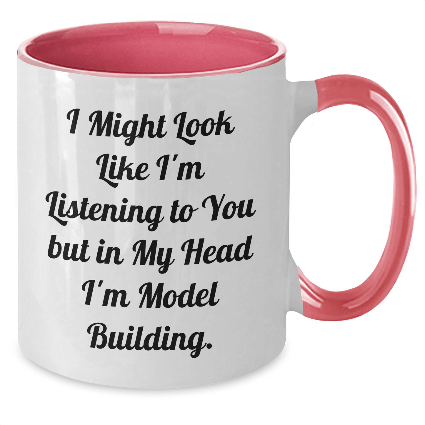 Funny Model Building Gifts for Him Her Friends Coworkers from Graduation Two Tone Coffee Mugs Quotes I Might Look Like I'm Listening To You But In My Head I'm Model Building. - The Buy Boom