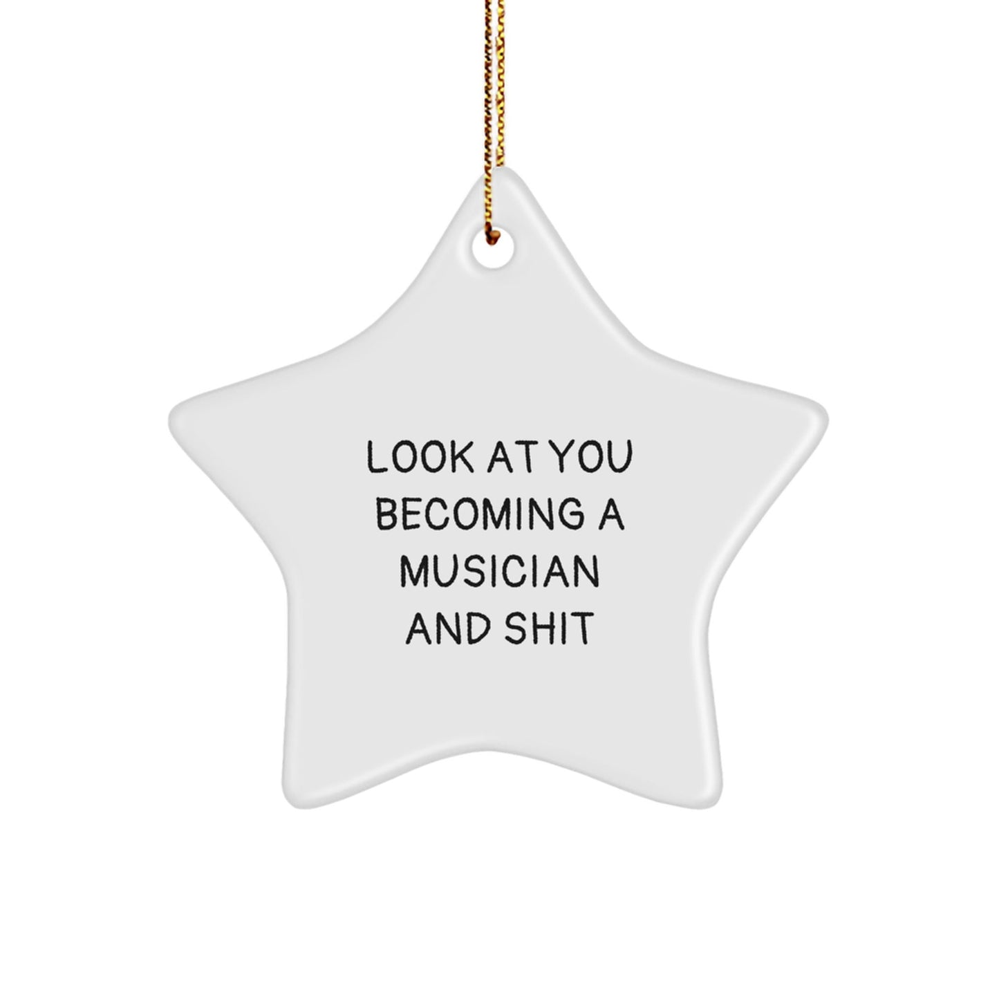 Funny Musician Star Ornament, Gifts for Musicians, Unique Christmas Unique Gift from Friends or Family - Look At You Becoming A Musician And Shit - The Buy Boom