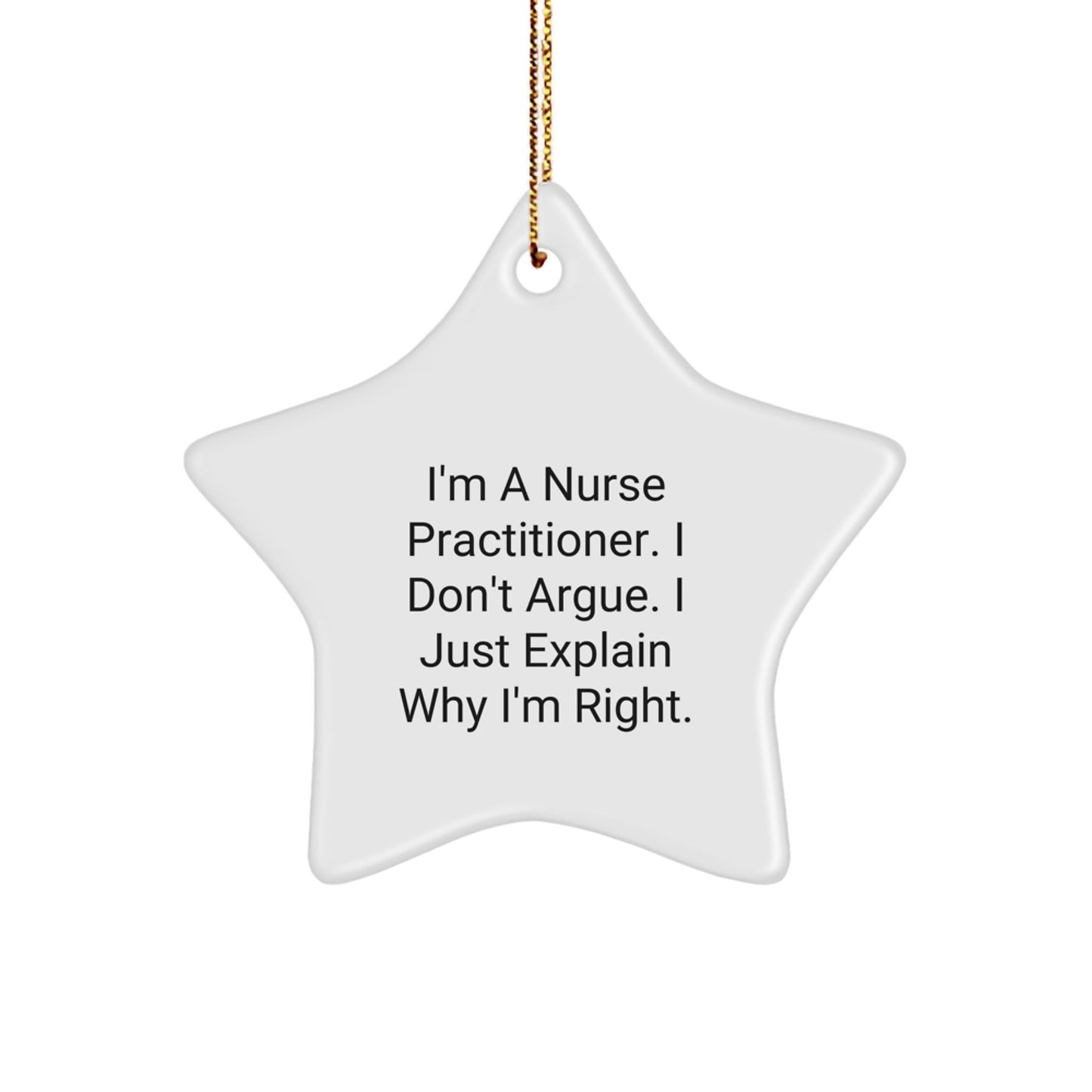 Funny Nurse Practitioner Gifts from Men to Nurse Practitioner, Star Ornament with Inspirational Quote, Christmas Unique Gifts for Nurse Practitioner, White Star Shaped Decor - The Buy Boom