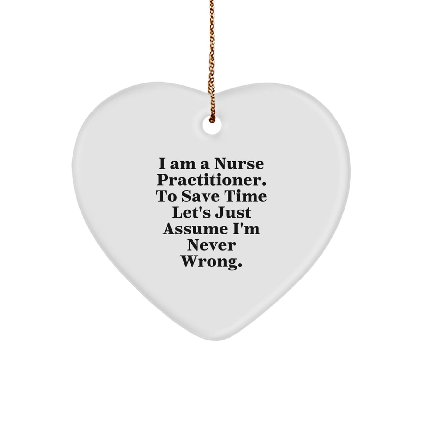 Funny Nurse Practitioner Heart Ornament Gifts from Friends and Family for Christmas Unique Decorations - The Buy Boom