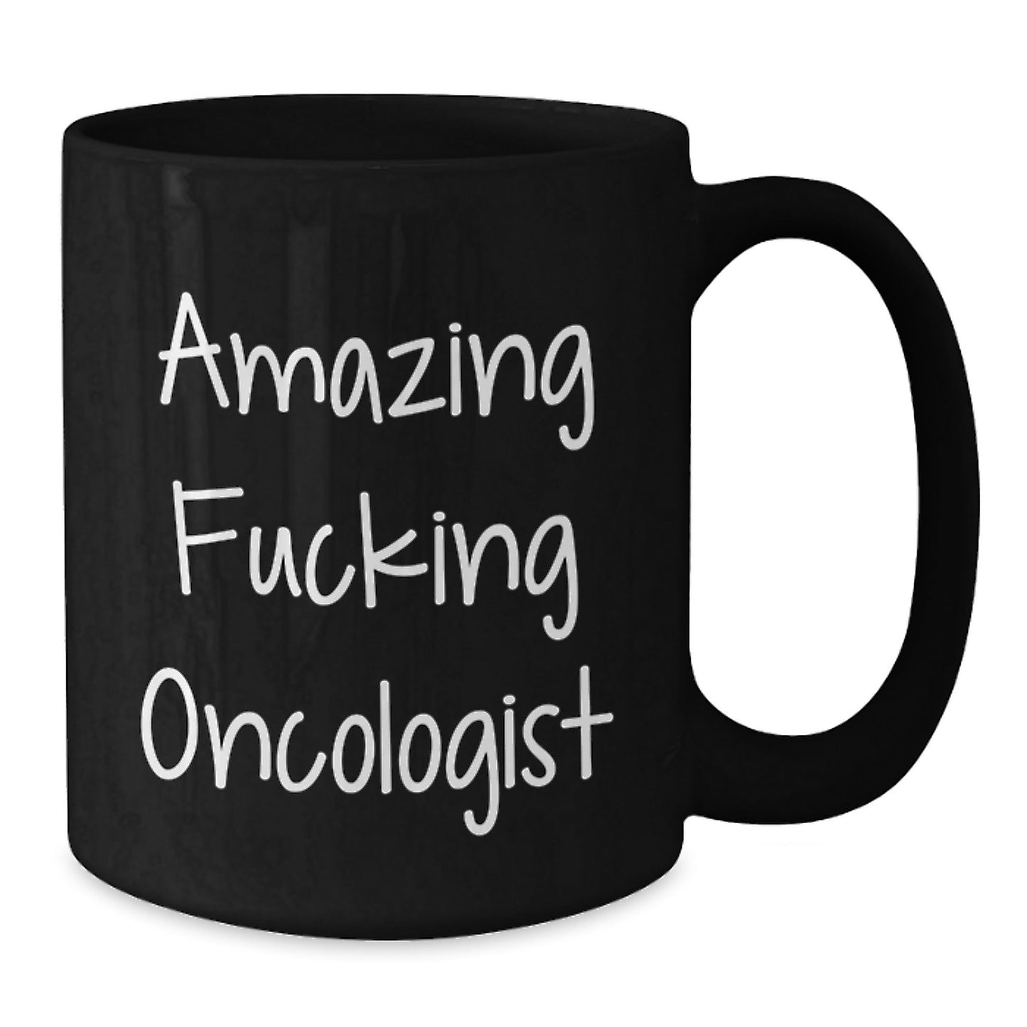 Funny Oncologist Gifts for Men from Friends Christmas Unique Mugs with 'Amazing F - king Oncologist' Quote Black Coffee Mug - The Buy Boom