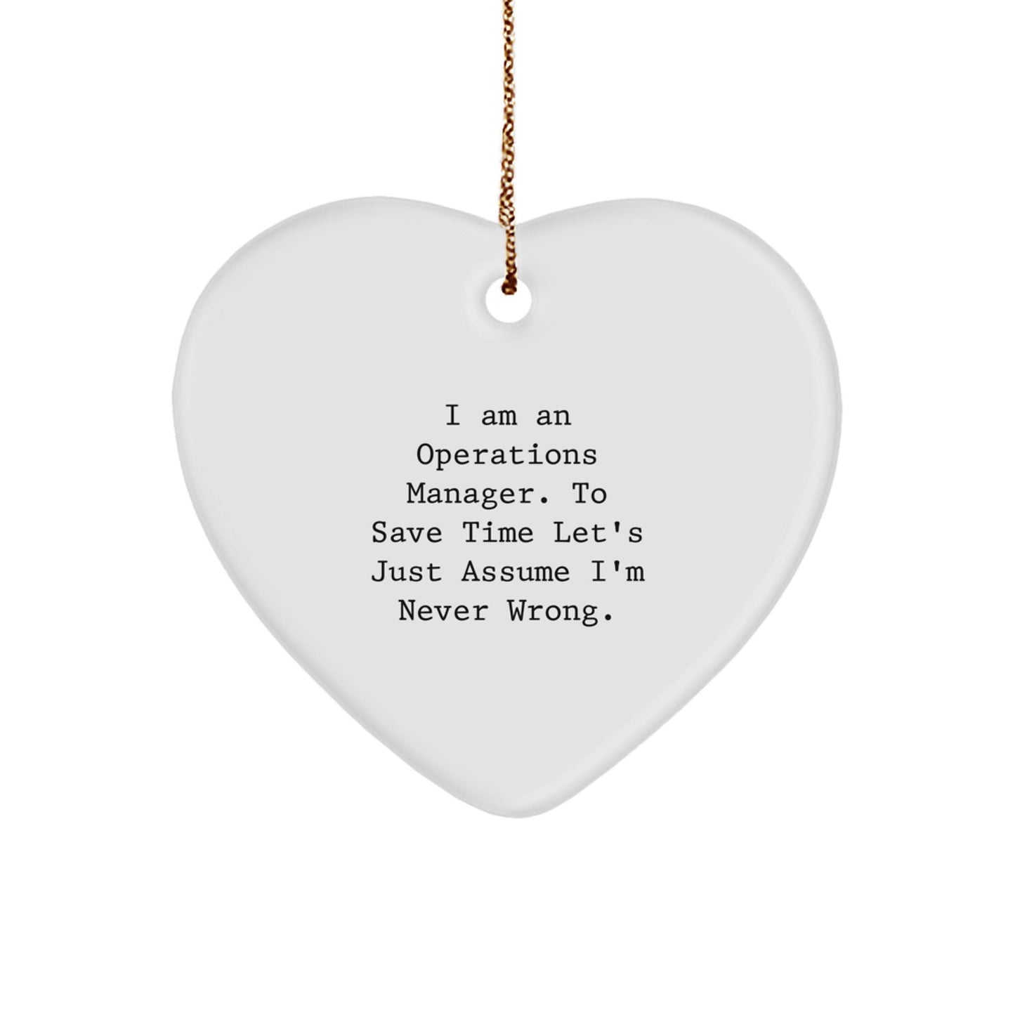 Funny Operations Manager Heart Ornament Gifts from Friends for Coworkers - Christmas Unique Gifts for Men Women Family - The Buy Boom