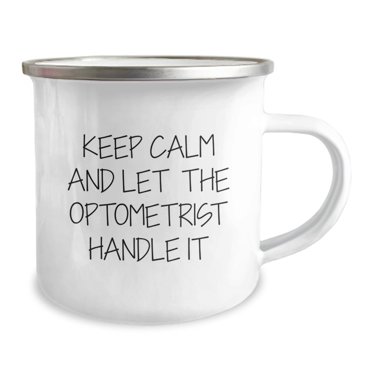 Funny Optometrist Gifts from Men - Keep Calm And Let The Optometrist Handle It Camping Mug for Optometrists on Birthday - The Buy Boom