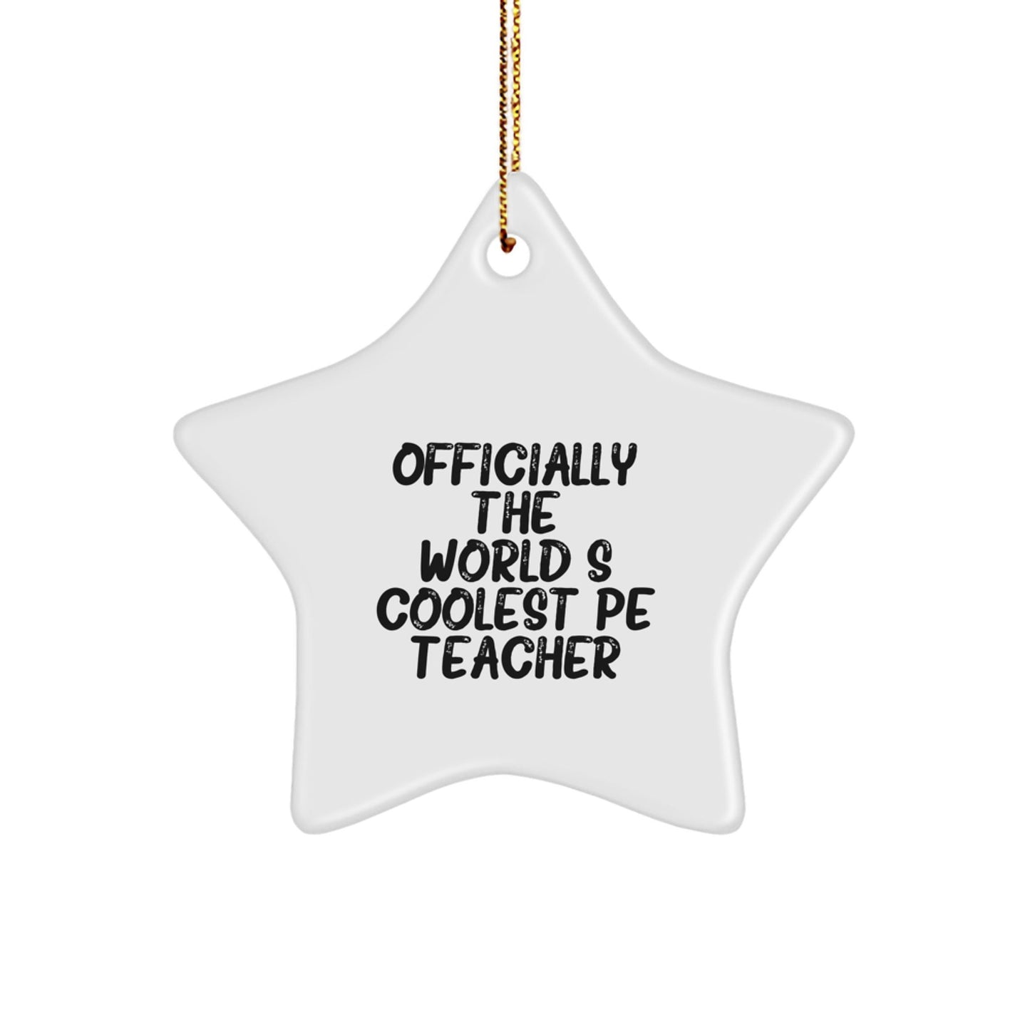 Funny PE Teacher Gifts from Family - Officially The 'World's Coolest' Star Ornament for Christmas Unique Gifts - The Buy Boom