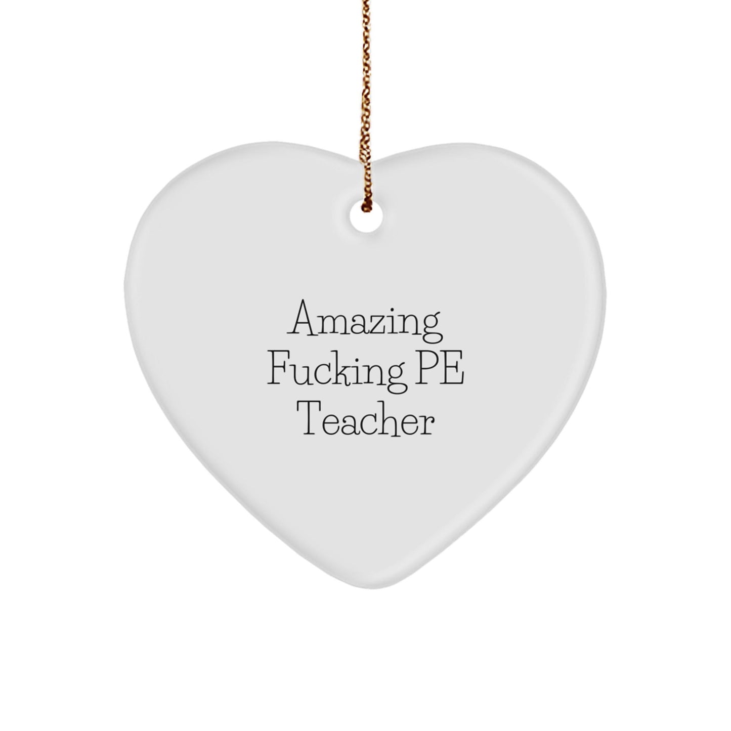 Funny PE Teacher Heart Ornament Gifts from Men to Women Friends Coworkers Family for Christmas Unique Ideas - The Buy Boom