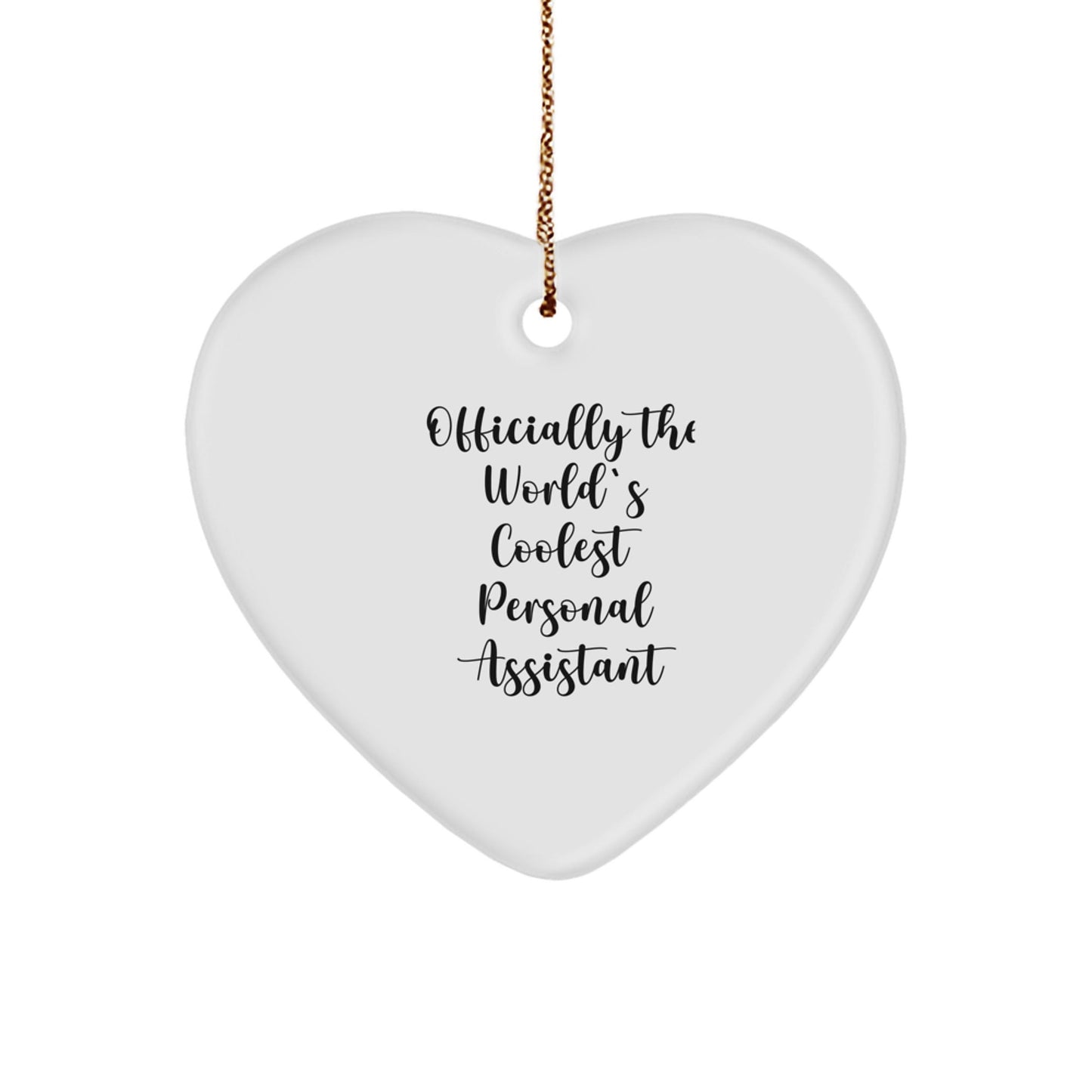 Funny Personal Assistant Gifts for Men from Coworkers - Heart Ornament, 'Officially The World's Coolest Personal Assistant' Quote, Christmas Unique Presents - The Buy Boom