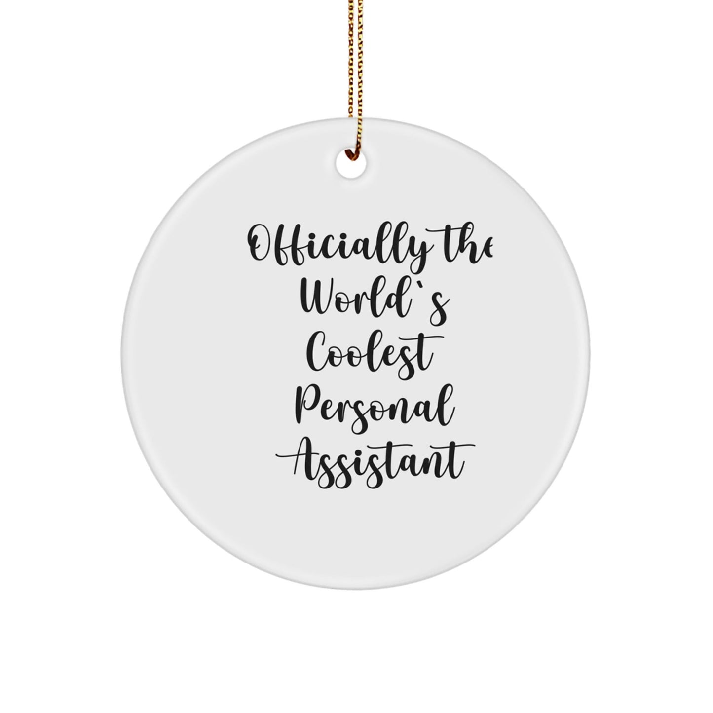 Funny Personal Assistant Gifts from Friends and Family for Men and Women, Officially The World's Coolest Circle Ornament for Christmas Unique Gifts - The Buy Boom