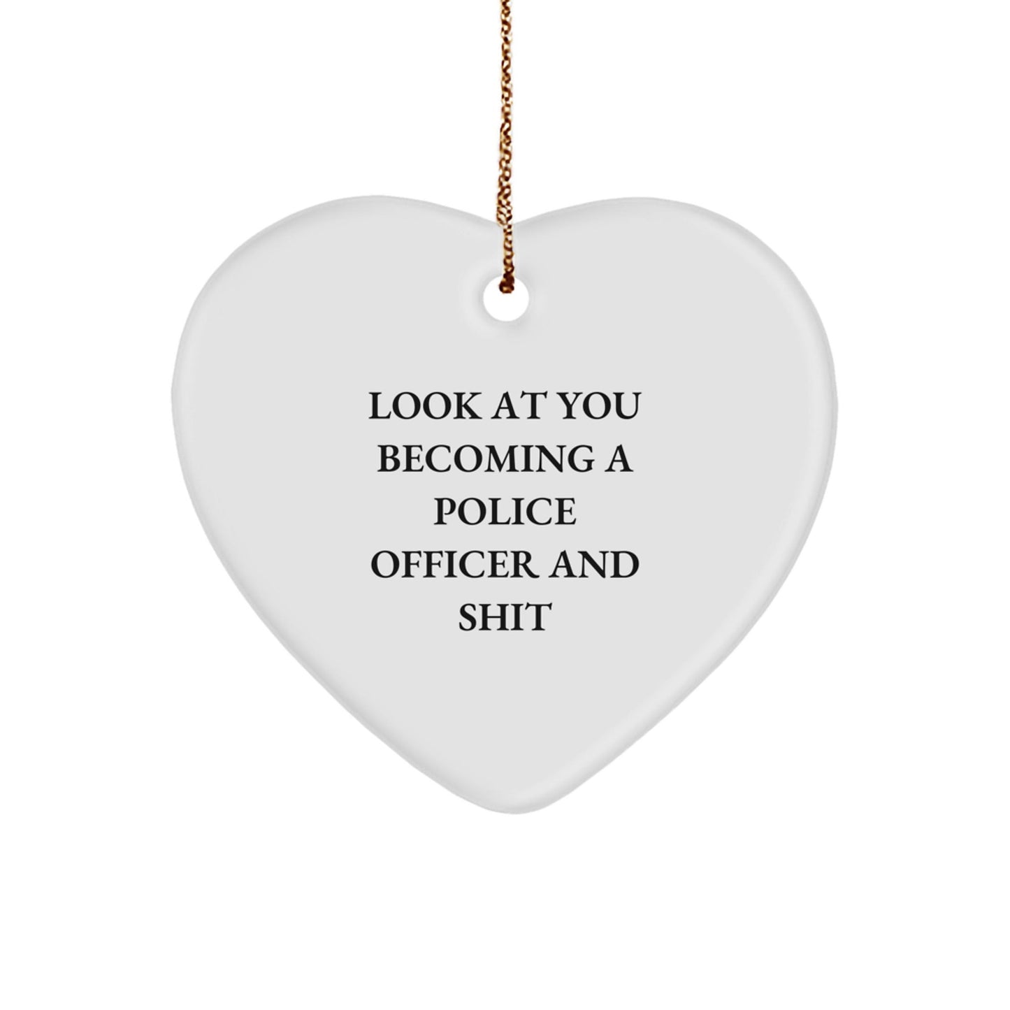 Funny Police Officer Gifts from Family, Heart Ornament for Police Officers, Christmas Unique Gifts - The Buy Boom