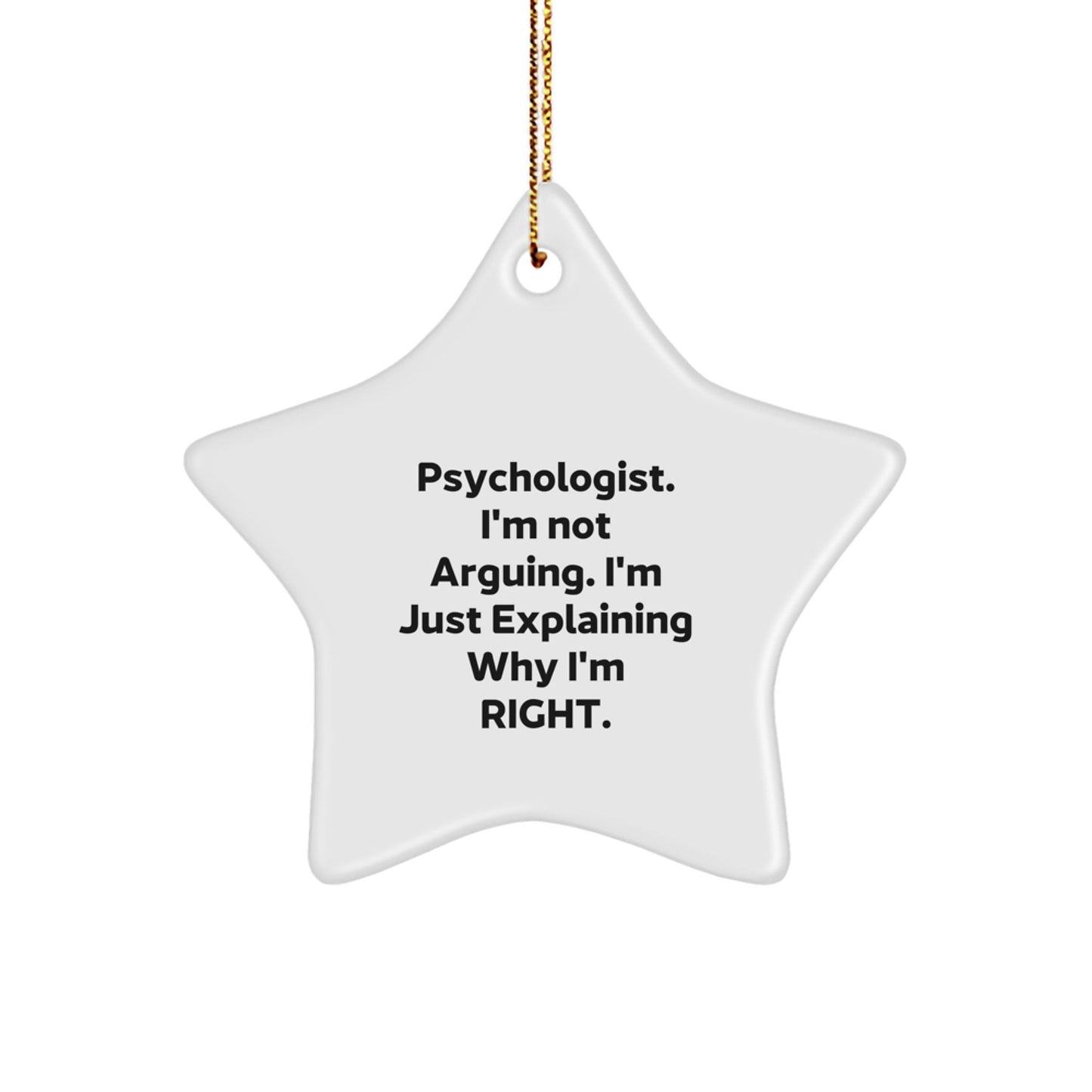 Funny Psychologist Gifts from Men, Christmas Unique Ornaments for Psychologist with Inspirational Quote, Star Ornament Decorations - The Buy Boom