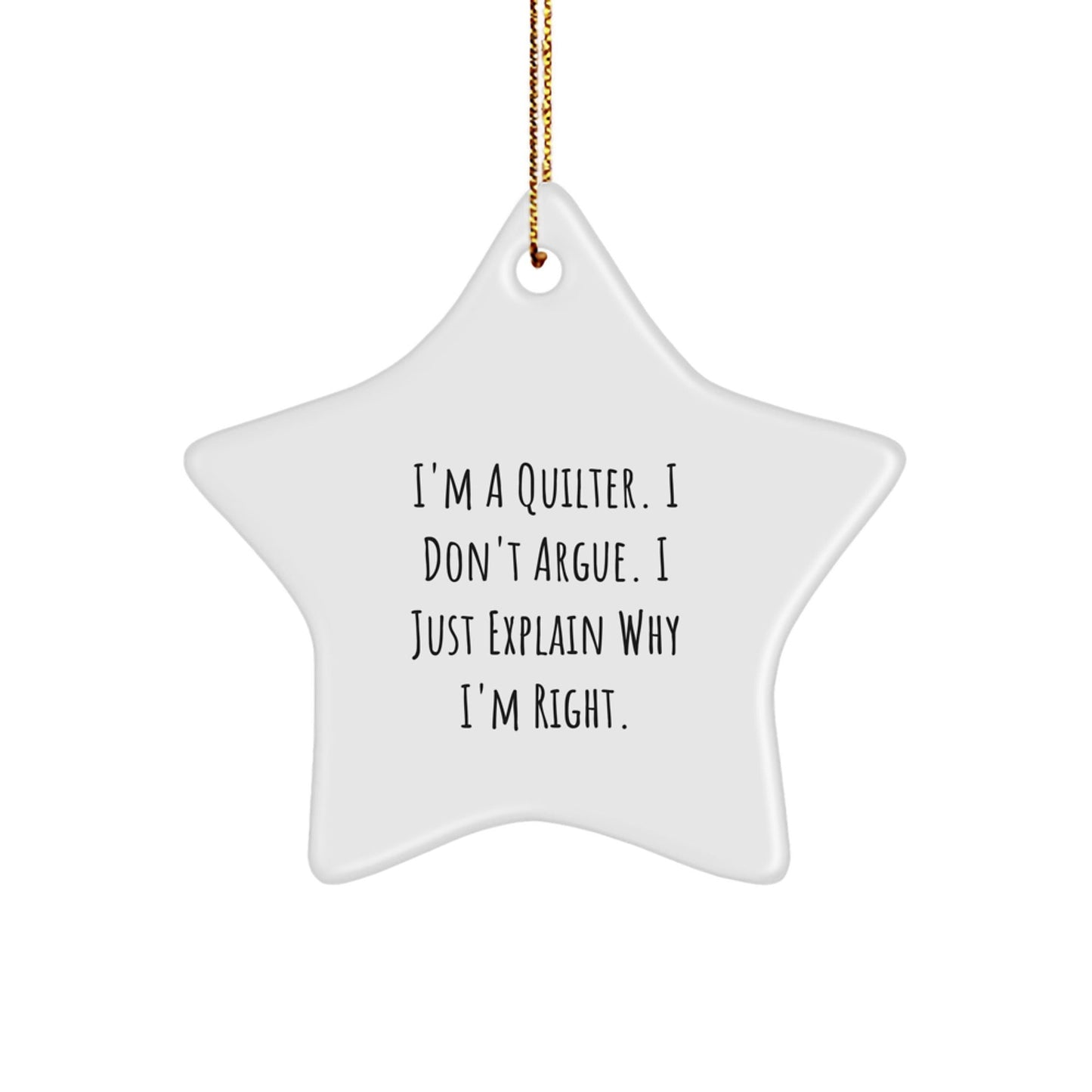 Funny Quilter Gift Ideas, Quilting Star Ornament, Christmas Unique Gifts from Family, for Men or Women Friends Coworker - The Buy Boom