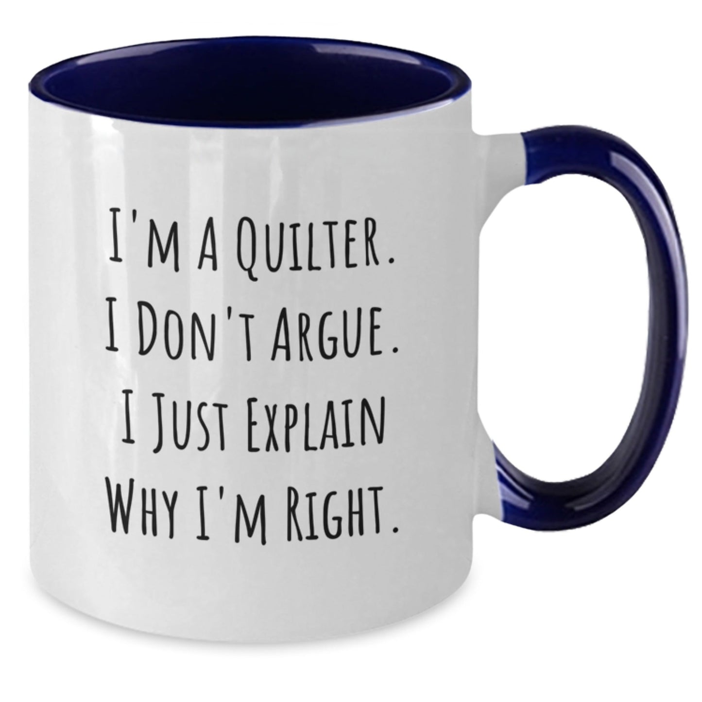 Funny Quilter Gifts from Friends - I'm A Quilter Two Tone Coffee Mug for Quilter Lovers at Christmas - The Buy Boom