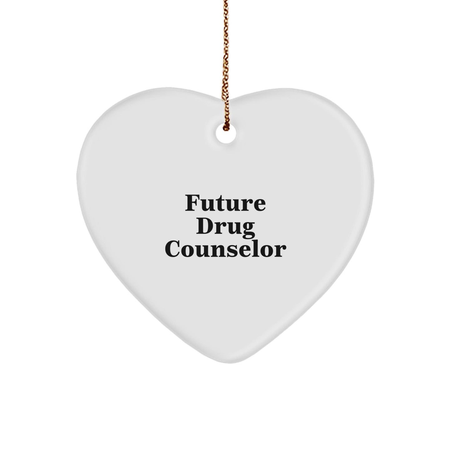 Funny Quote Gifts from Friends for Future Drug Counselor Christmas Unique Ornaments Heart Shaped - The Buy Boom