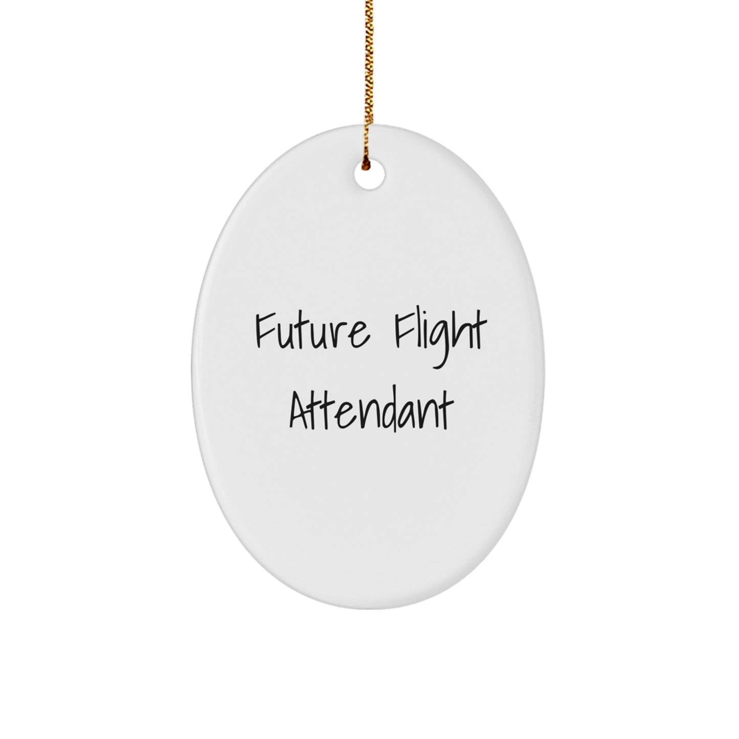 Funny Quote Gifts from Men to Future Flight Attendant Christmas Unique Gifts Oval Ornament - The Buy Boom