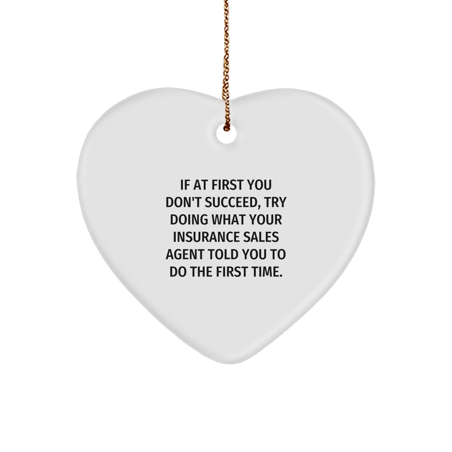 Funny Quote Gifts from Men to Insurance Sales Agent Heart Ornament for Christmas Unique Decorations - The Buy Boom
