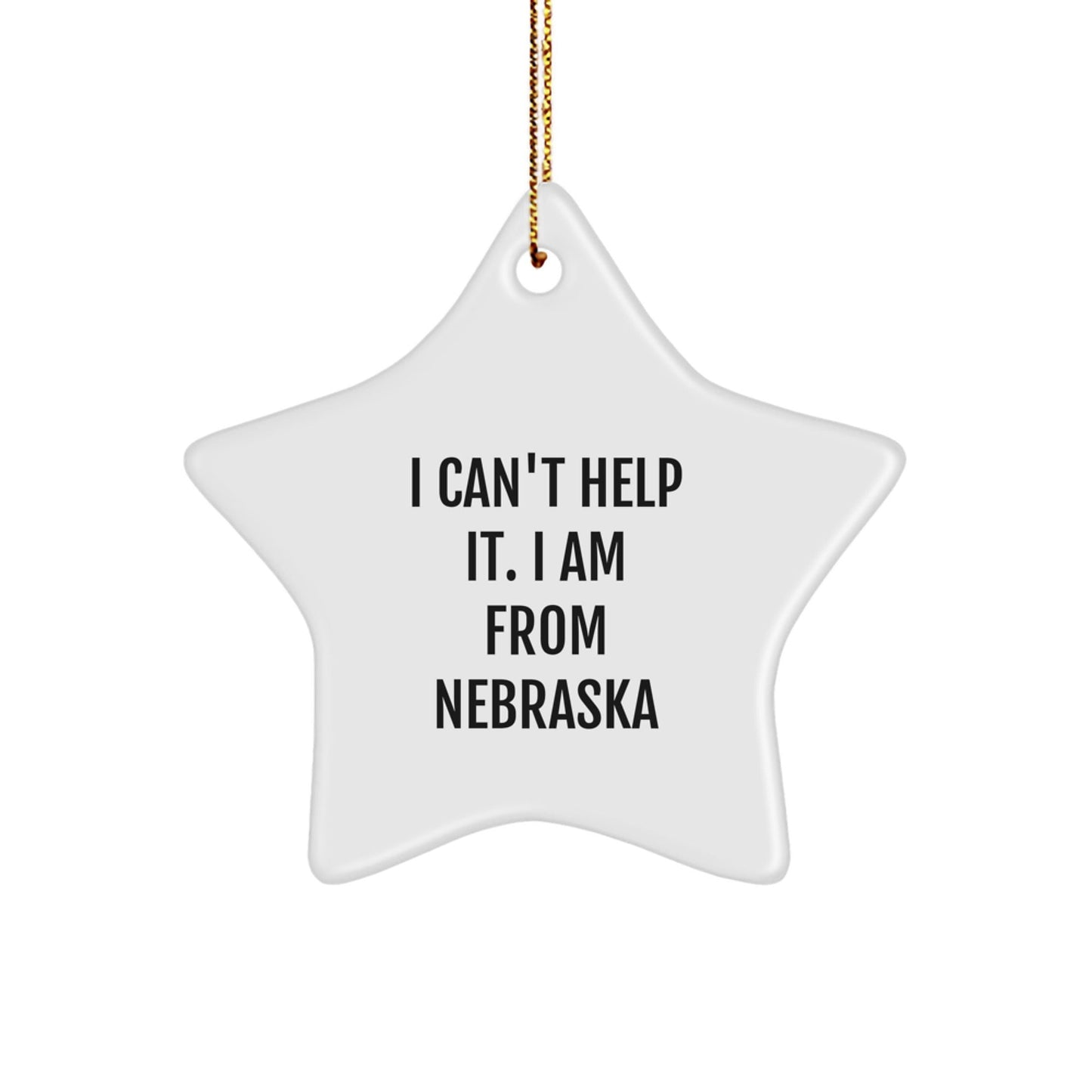 Funny Quote Star Ornaments from Nebraska for Christmas Unique Gifts for Family Members or Friends - Handmade Gifts from Nebraska for Men or Women - The Buy Boom