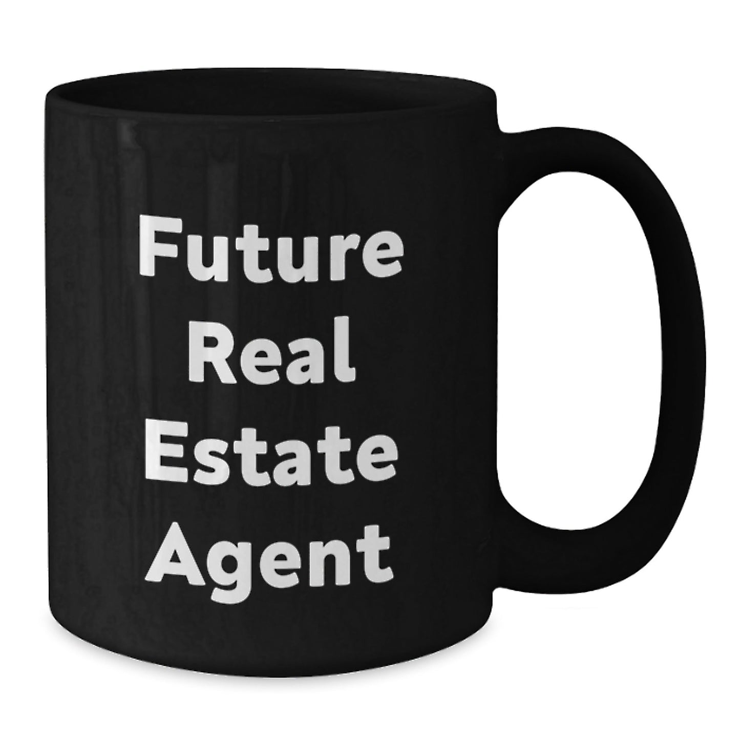 Funny Real Estate Agent Gifts for Men and Women, Black Coffee Mug, 'Future Real Estate Agent' Quote, Gifts from Friends, Unique Christmas Unique Gifts - The Buy Boom
