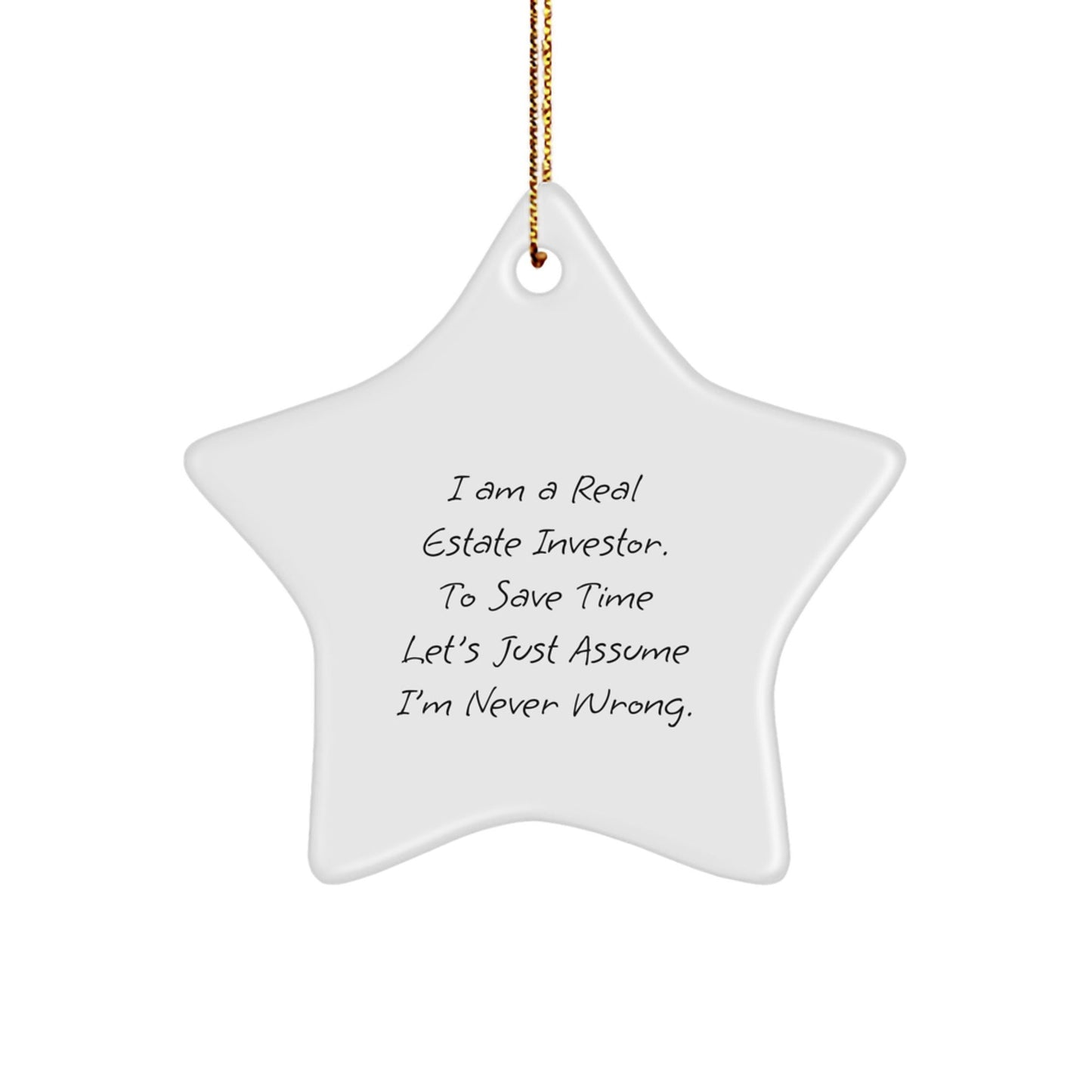 Funny Real Estate Investor Gifts for Men - Star Ornament from Friends - Christmas Unique Decorations - The Buy Boom