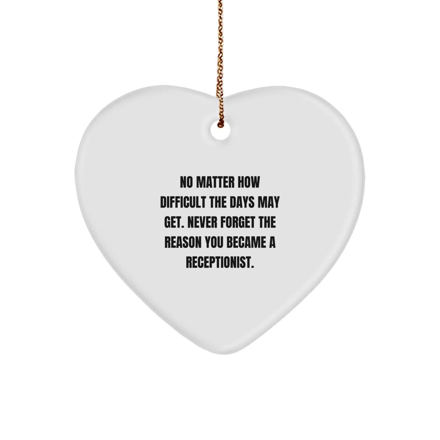 Funny Receptionist Heart Ornament Gifts from Coworkers to Receptionist Colleagues, Inspirational Christmas Unique Gifts - The Buy Boom
