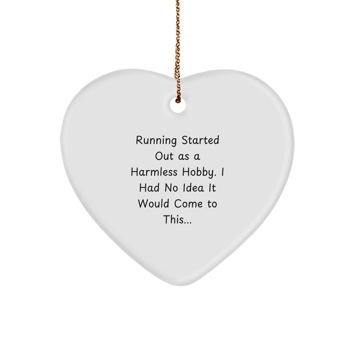 Funny Running Heart Ornament Gifts from Family for Running Enthusiasts, Heart Shaped White Ornament, Christmas Unique Gifts for Running Lovers - The Buy Boom