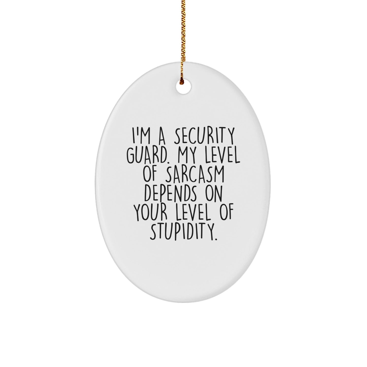 Funny Sarcasm Security Guard Gifts, Oval Ornament for Christmas from Friends, Unique Present for Men, Women, Coworkers, Family - The Buy Boom