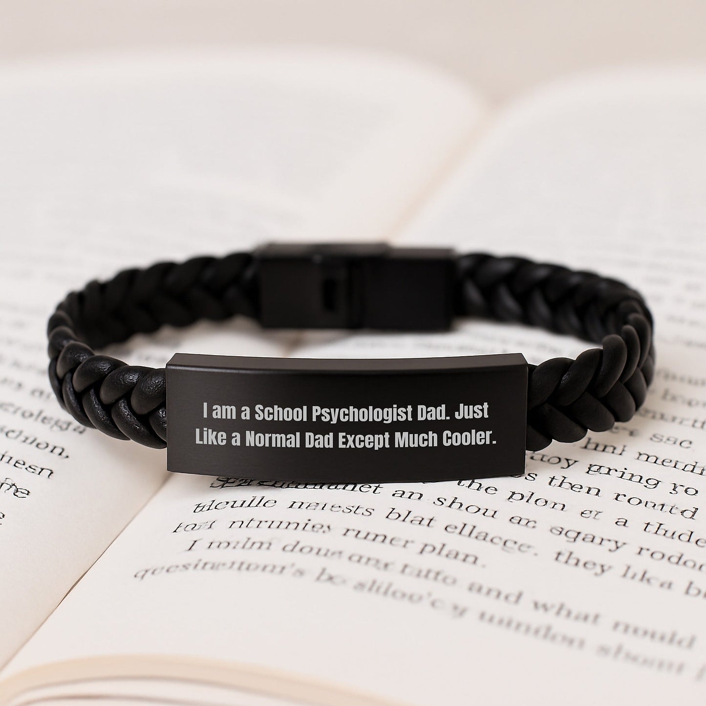Funny School Psychologist Gifts, Interlaced Leather Bracelet for Graduation, Gifts from Men to School Psychologist Dad, I Am A School Psychologist Dad, Unique Inspirational Jewelry for Him - The Buy Boom