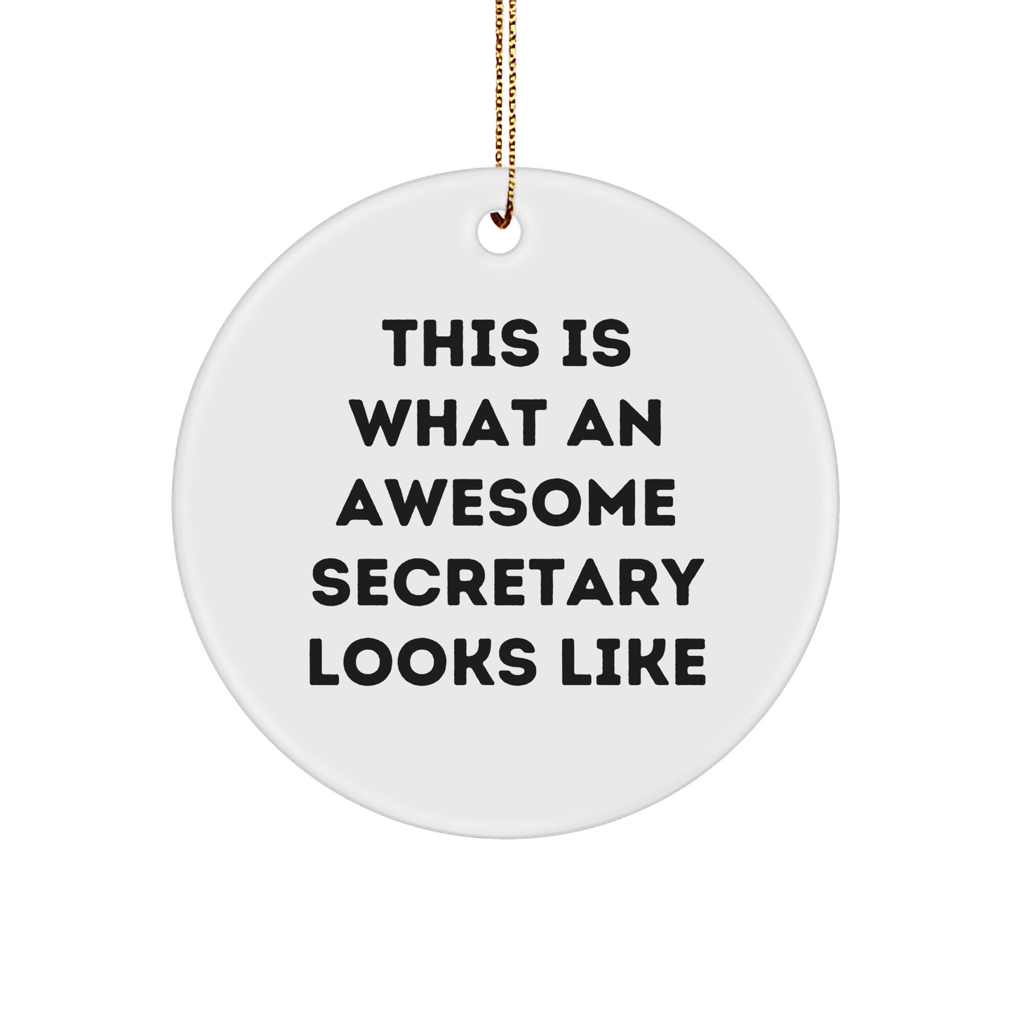 Funny Secretary Gifts from Men - This Is What An Awesome Secretary Looks Like Circle Ornament for Women, Coworkers, Family, and Friends on Christmas - The Buy Boom
