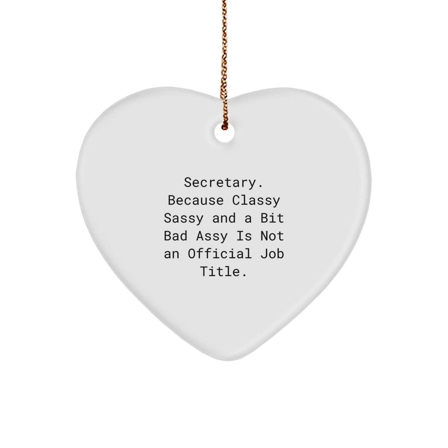 Funny Secretary Heart Ornament Gifts from Friends Family Coworkers Men Women Christmas Unique - The Buy Boom