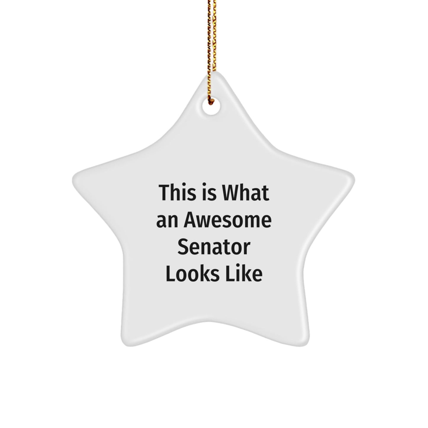 Funny Senator Christmas Unique Gifts from Friends - This Is What An Awesome Senator Looks Like Star Ornament - The Buy Boom