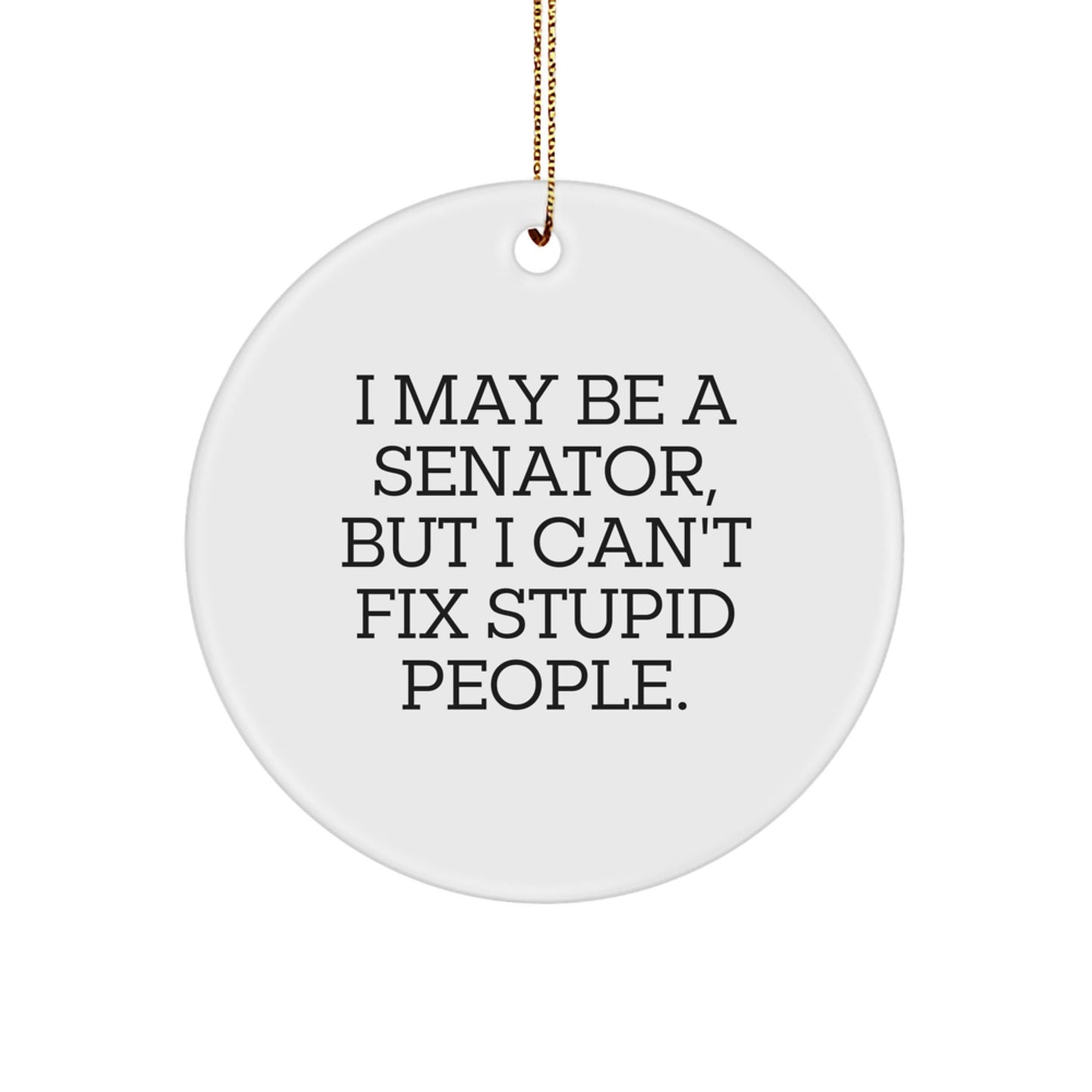 Funny Senator Gifts for Men, Senator Circle Ornament, I May Be A Senator, But I Can't Fix Stupid People. Christmas Unique Presents - The Buy Boom
